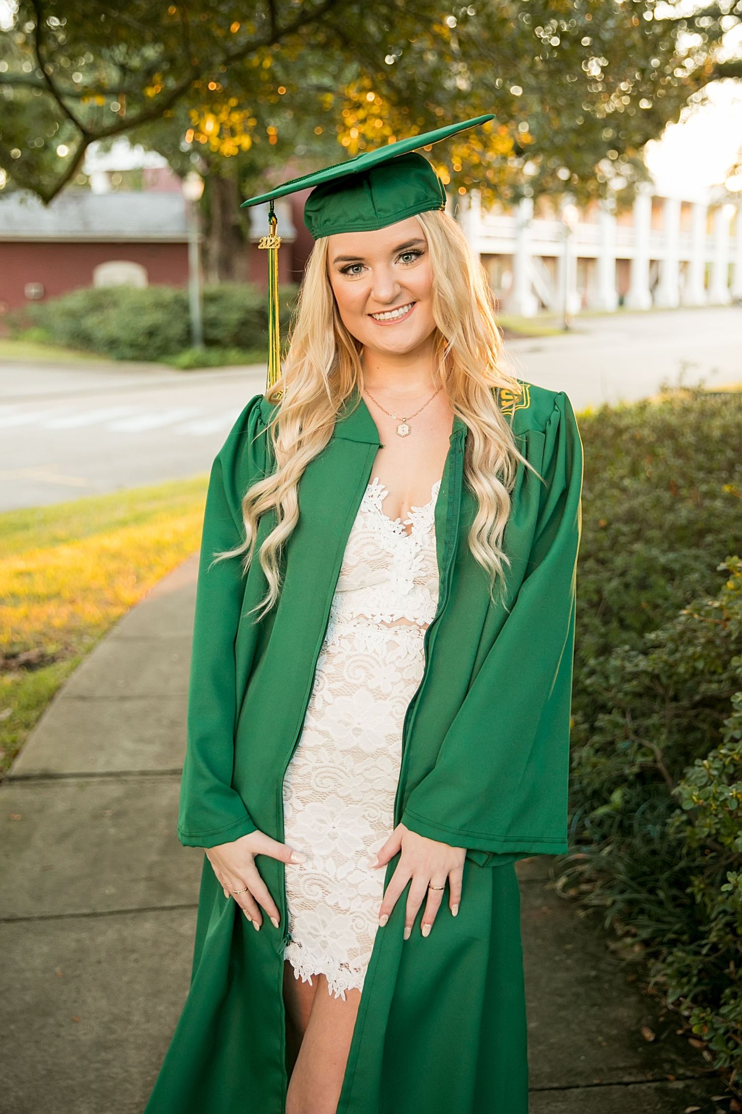 Senior photography for Southeastern University nursing graduate at the State Capitol Gardens in downtown Baton Rouge.
