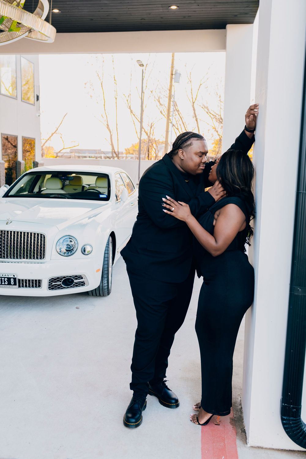 Engagement portraits at Artis Event Center located on Seahawk Dr in DeSoto TX