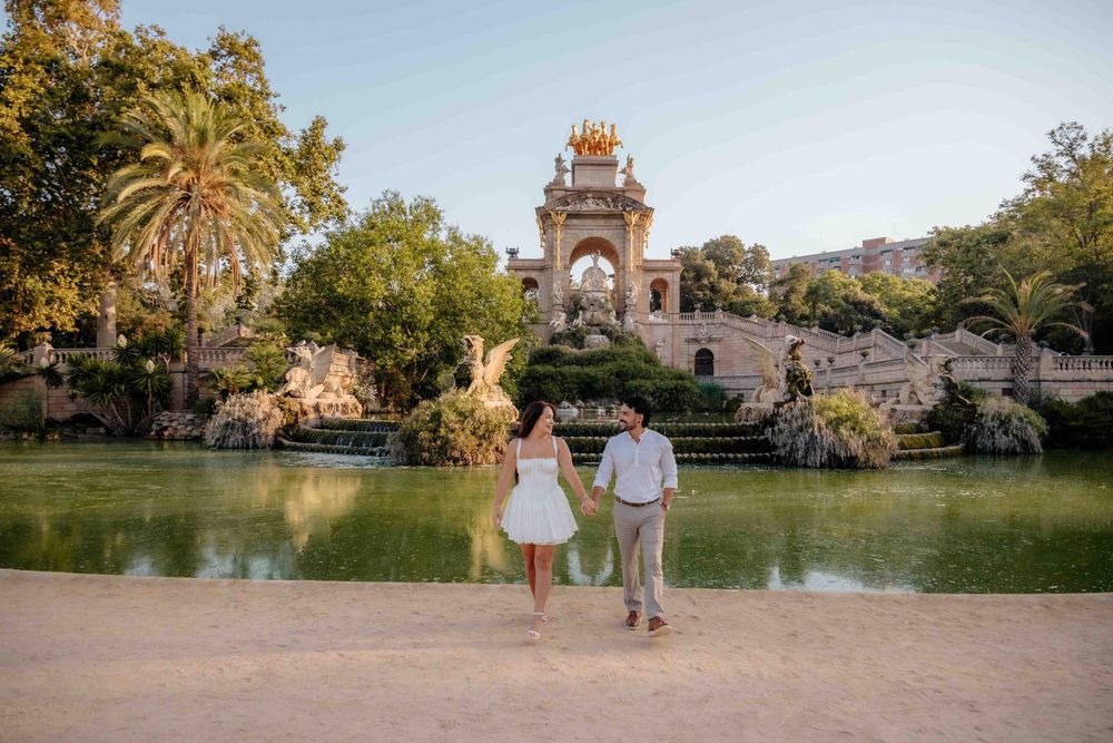 Historic park landmarks engagement photos