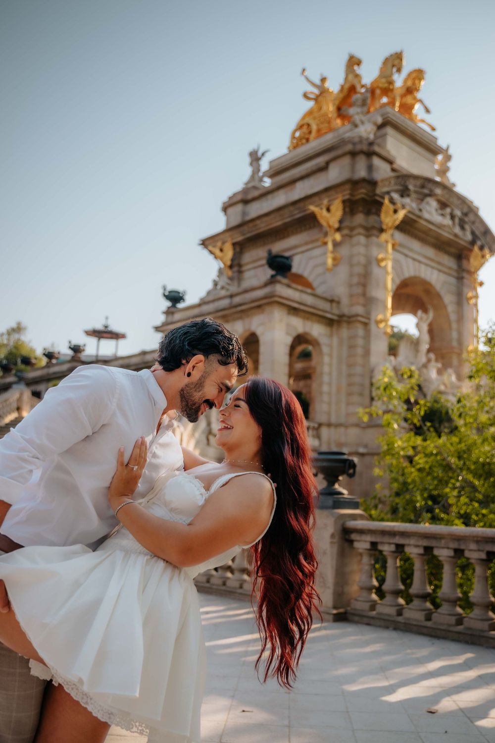 Golden morning light engagement photos