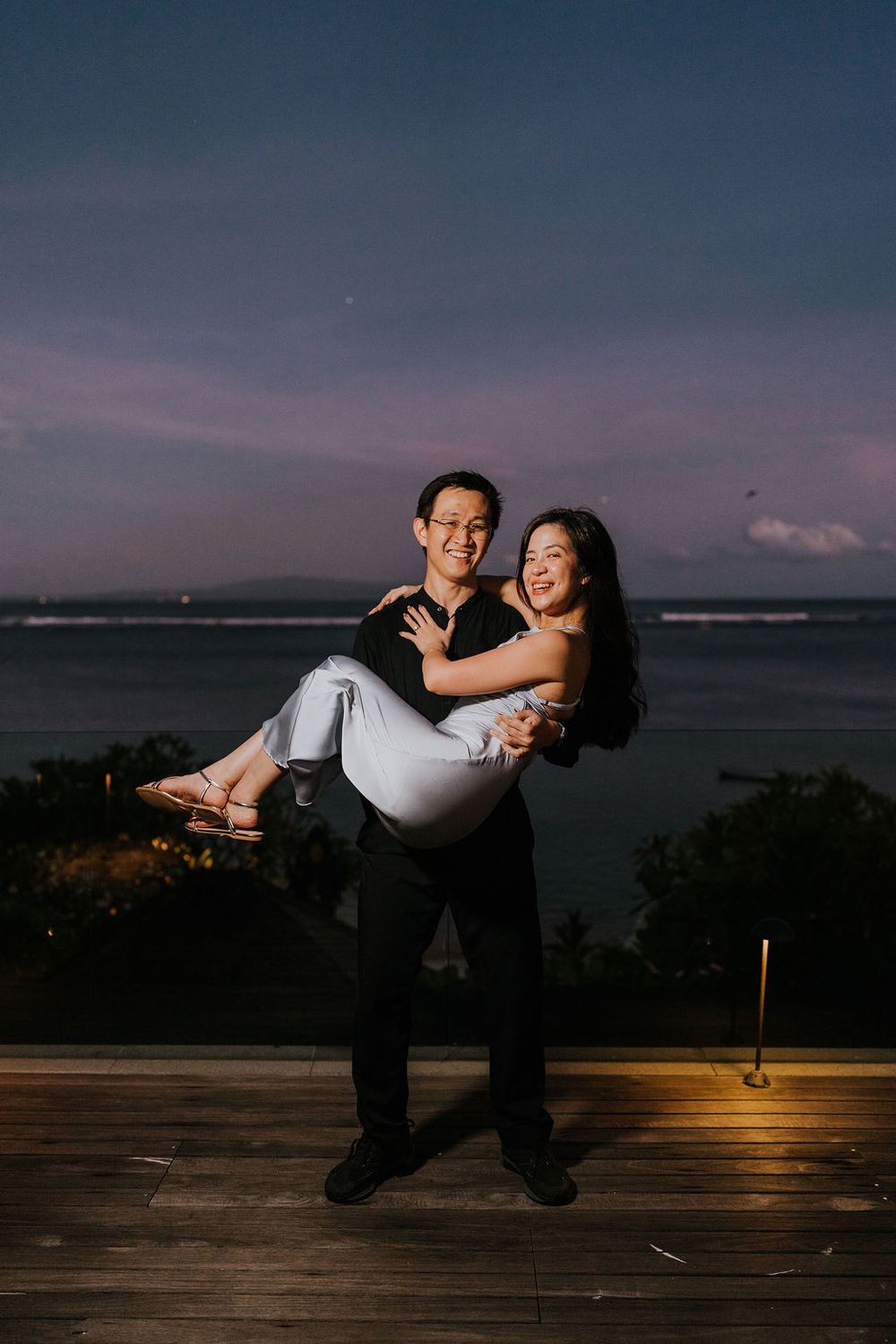 Romantic engagement photoshoot at Maya Sanur with professional Bali photography services.