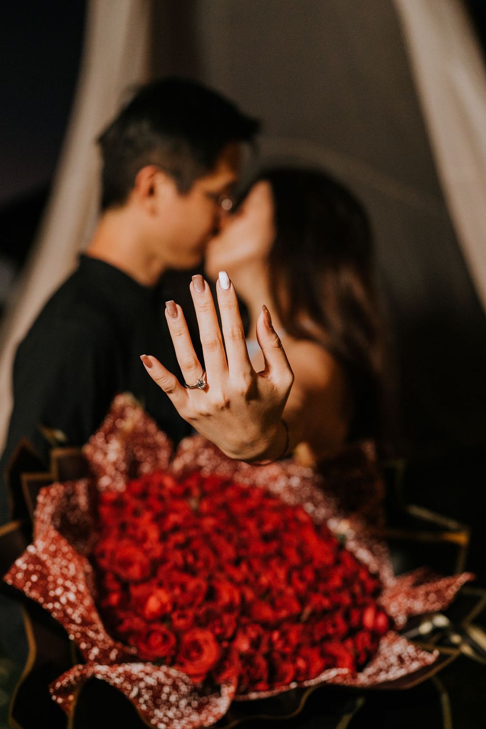 Romantic Bali engagement photography at Maya Sanur beachfront resort.