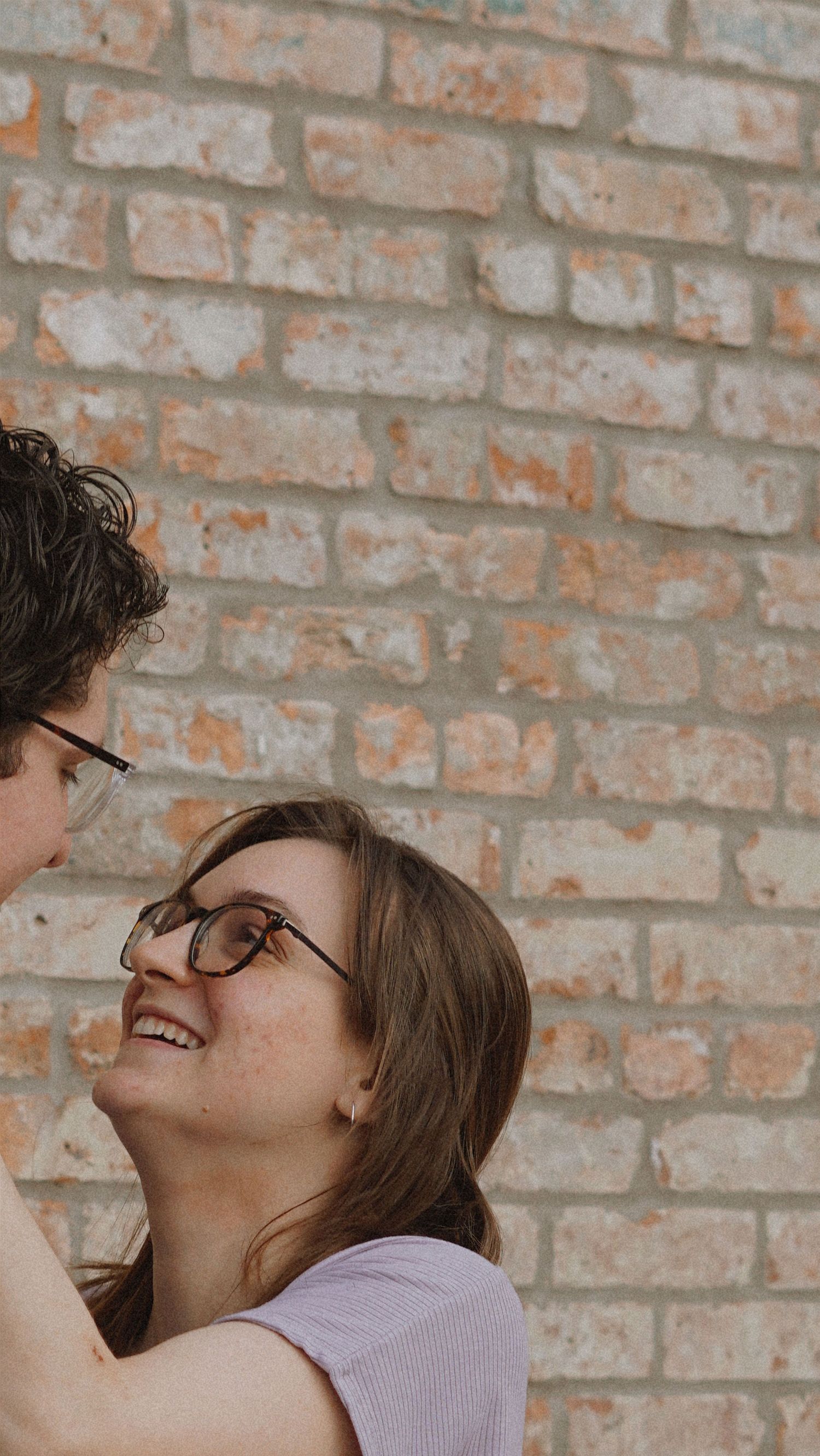 Woman laughing with partner, outdoors couple photoshoot — Goodphotography.co engagement photographer captured at Lexington, Illinois