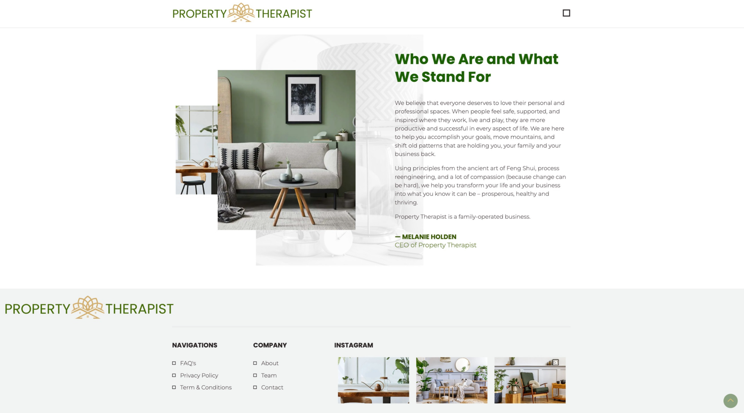 A collage of modern property website screenshots showing real estate listings and interior design layouts.