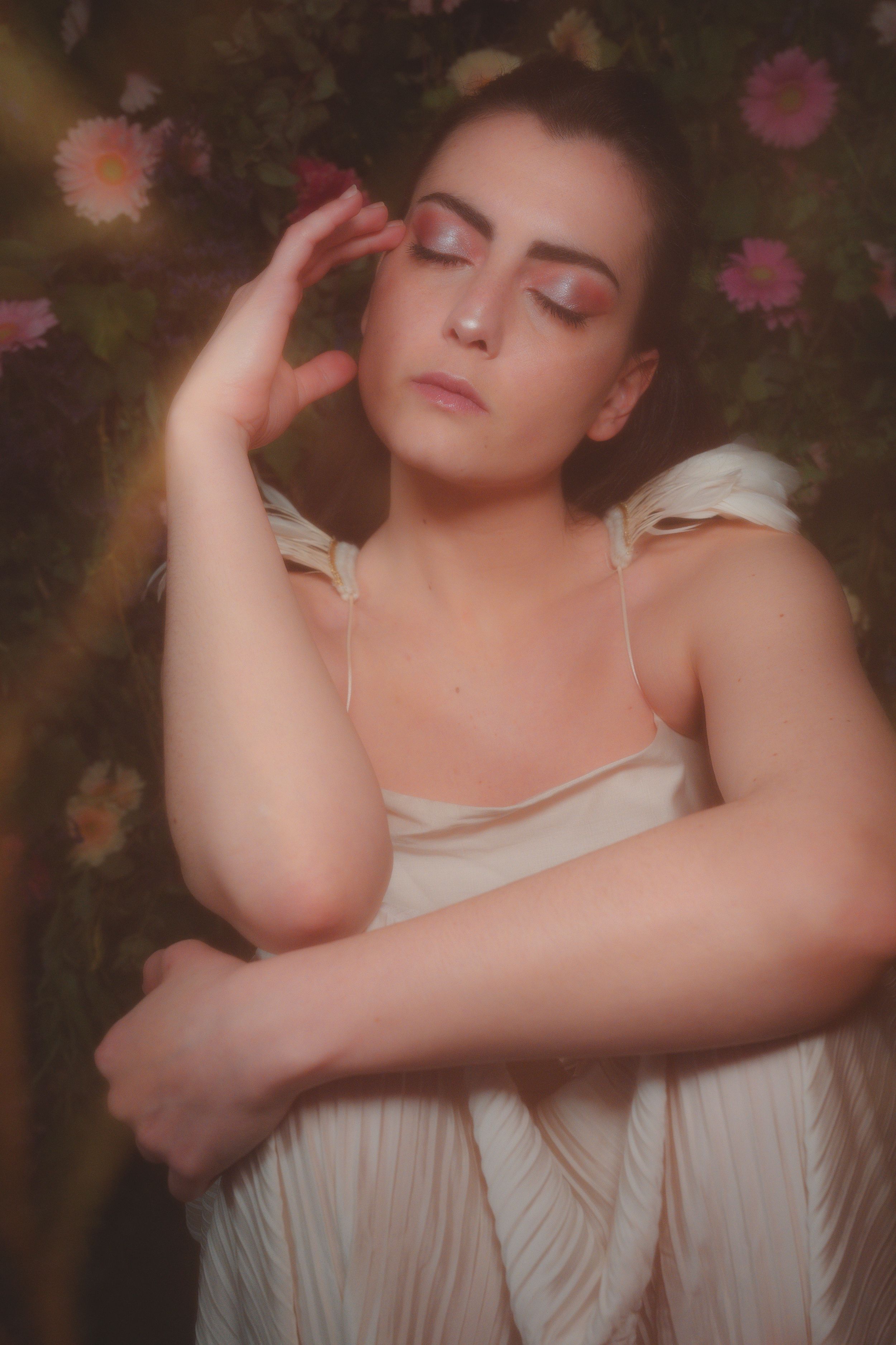 Portrait artistique de femme lors d'une séance de thérapie par l'image