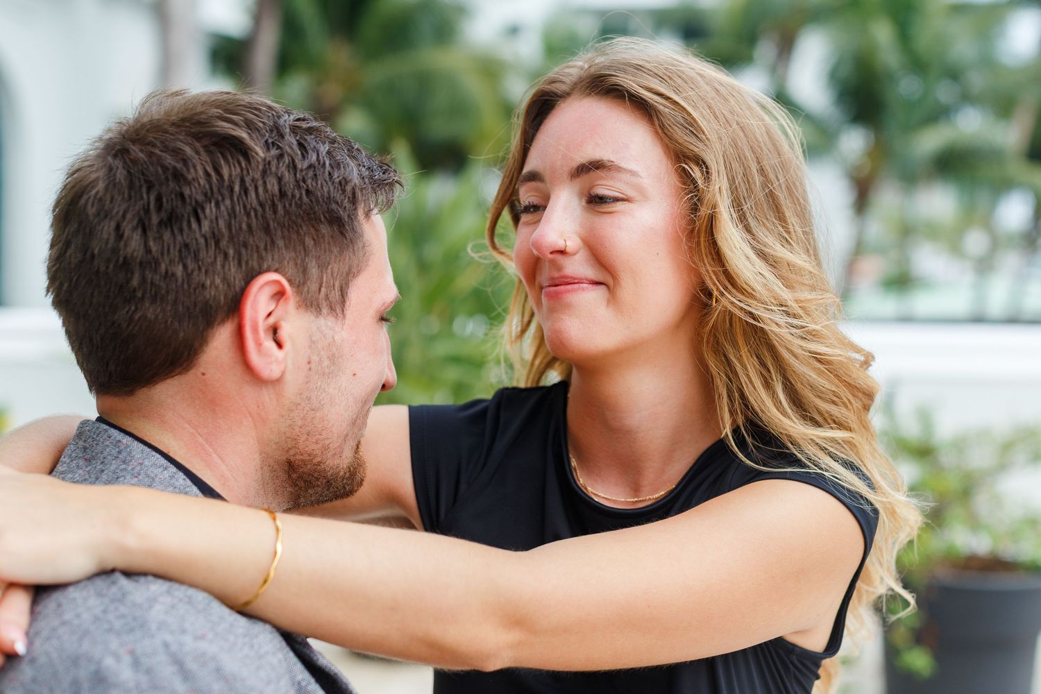 Couples portrait. Condado Vanderbilt Hotel in San Juan, Puerto Rico.