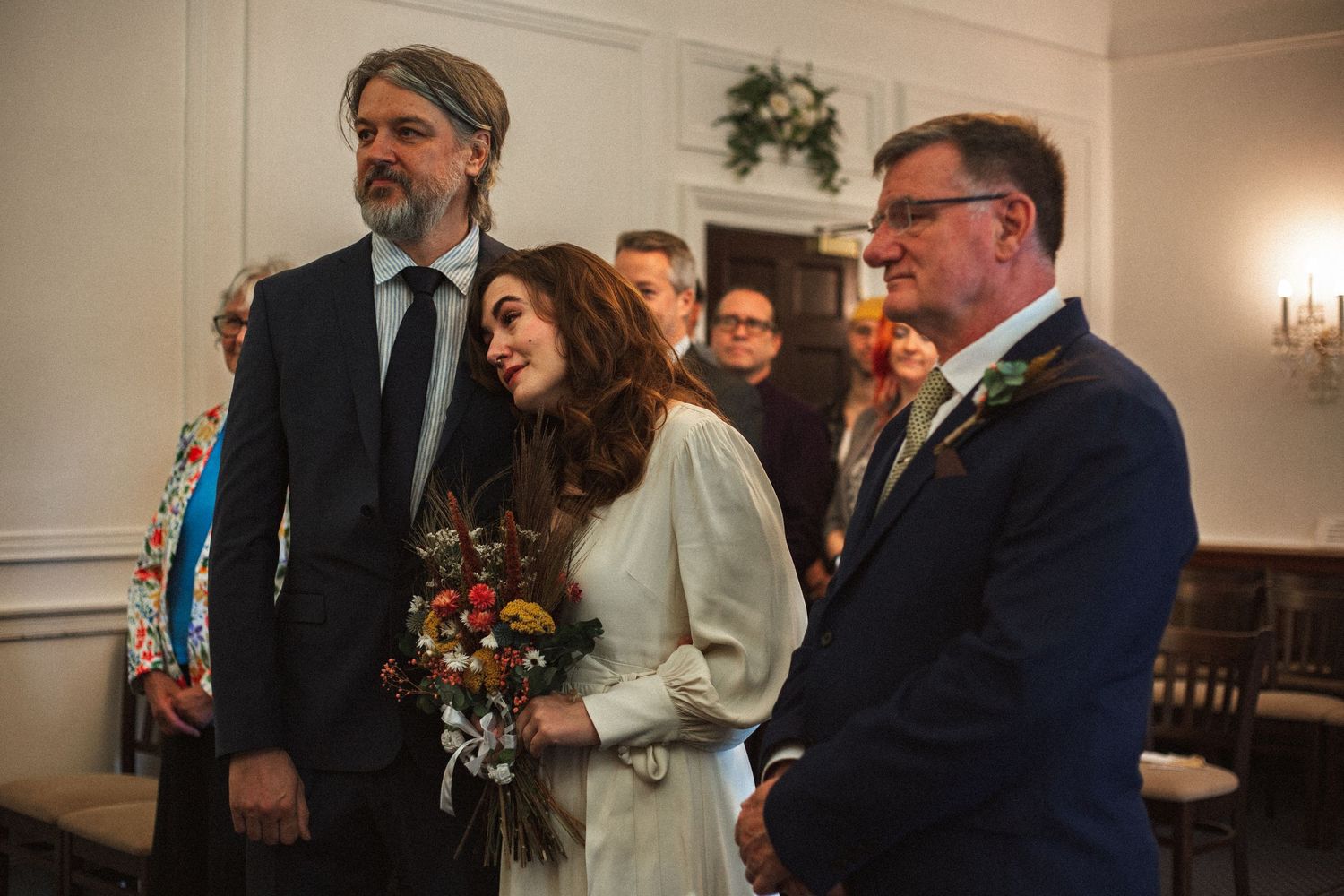 Emotional wedding ceremony at Weybridge Register Office