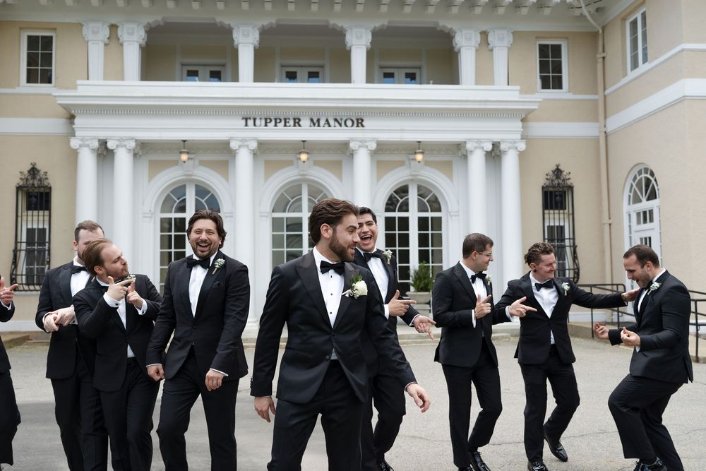 bridal party at tupper manor mansion in beverly massachusetts