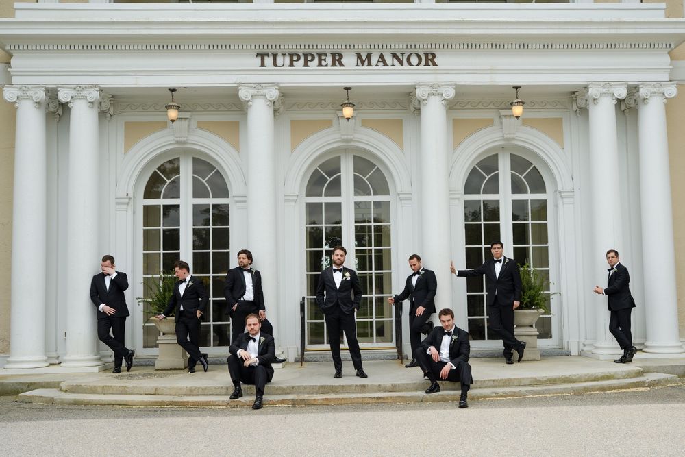 bridal party at tupper manor mansion in beverly massachusetts