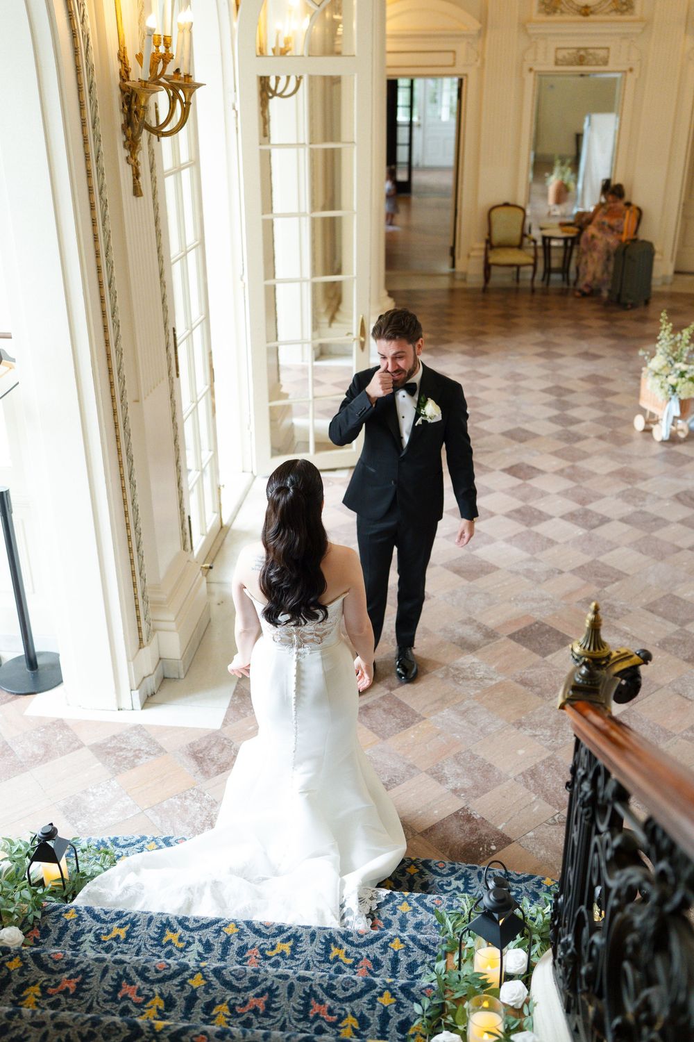 bride and groom at tupper manor mansion in beverly massachusetts