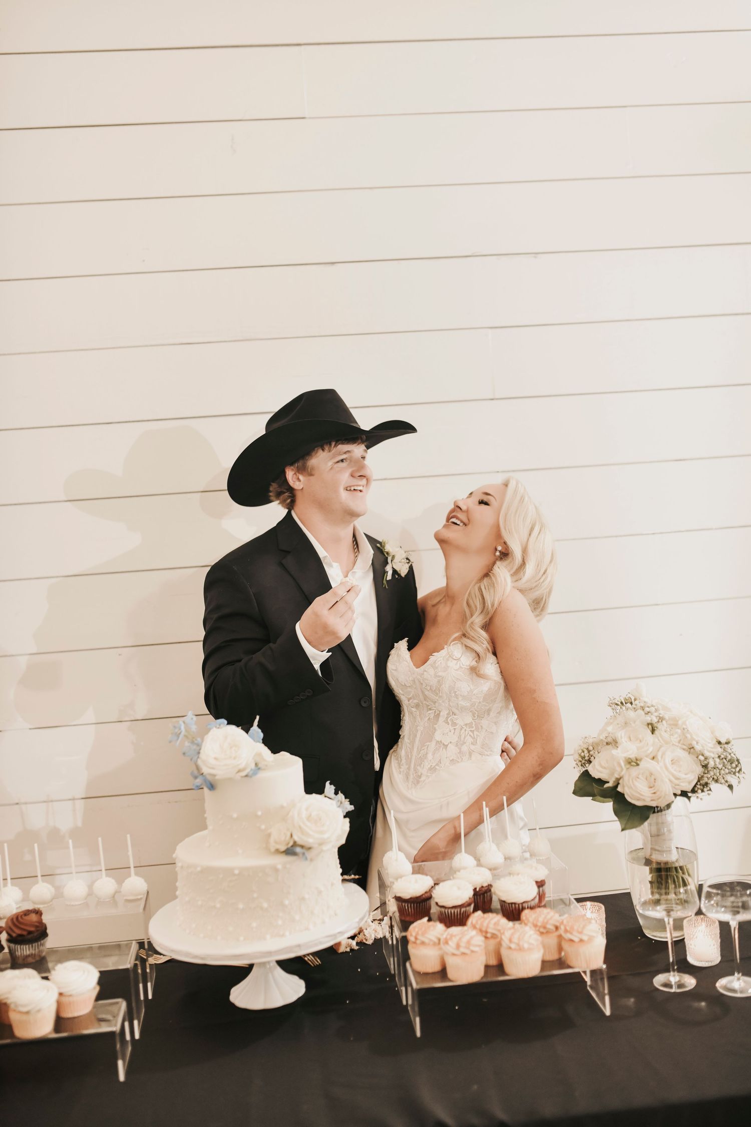 Elegant two-tier wedding cake at The Gardenia wedding venue