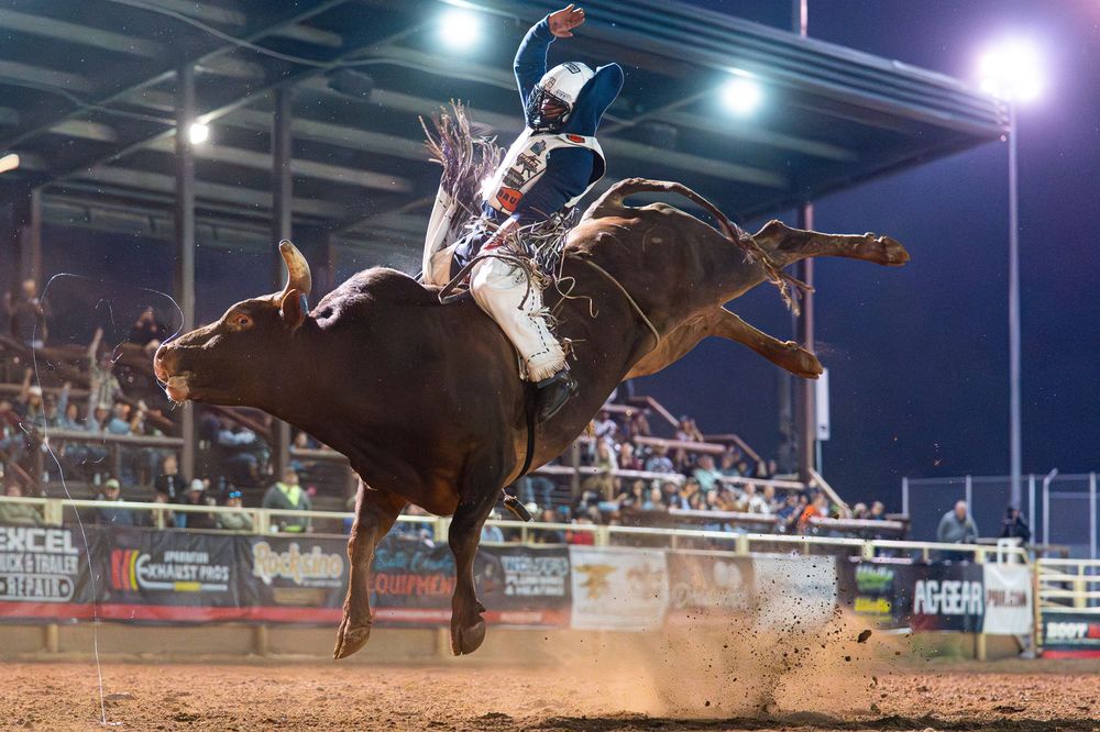 Bull Rider competing at a PBR event in Deadwood, SD