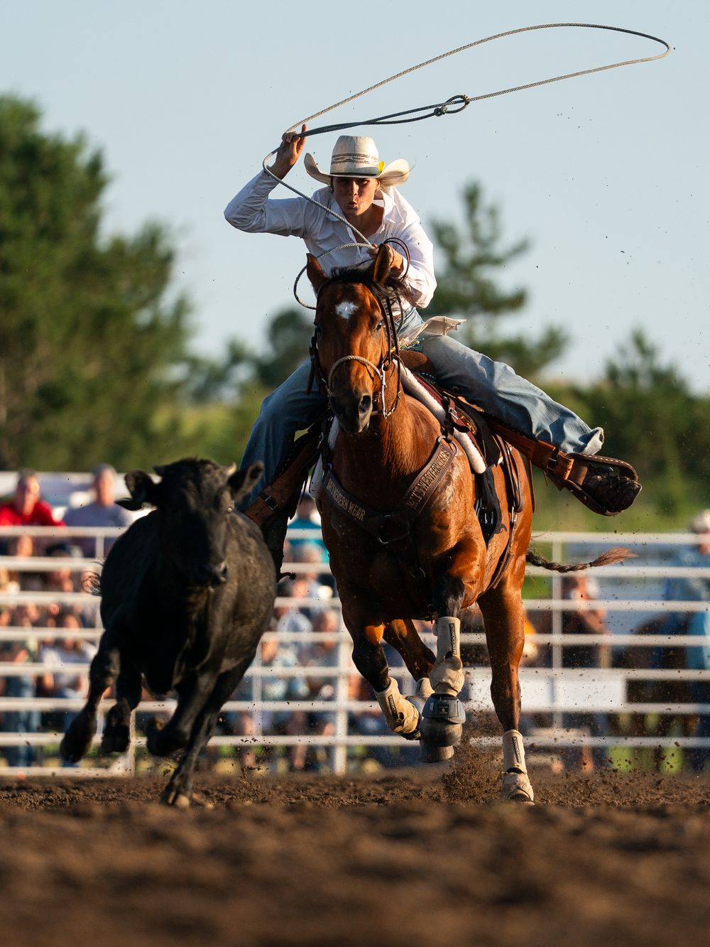 Breakaway roper competing at an amateur event