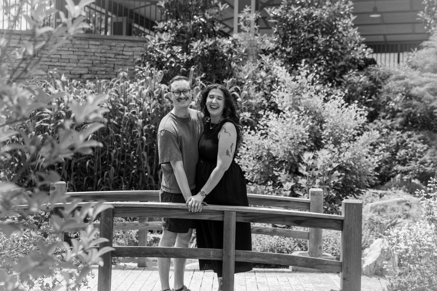 Chad and Teresa stroll hand in hand through the Cincinnati Zoo gardens after their surprise proposal.