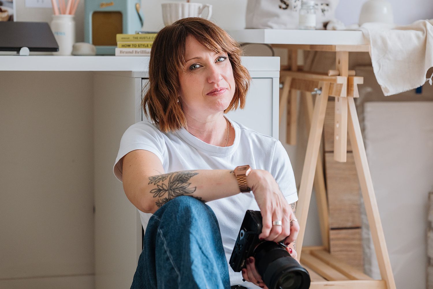 Produtc and branding photographer in Kent with camera