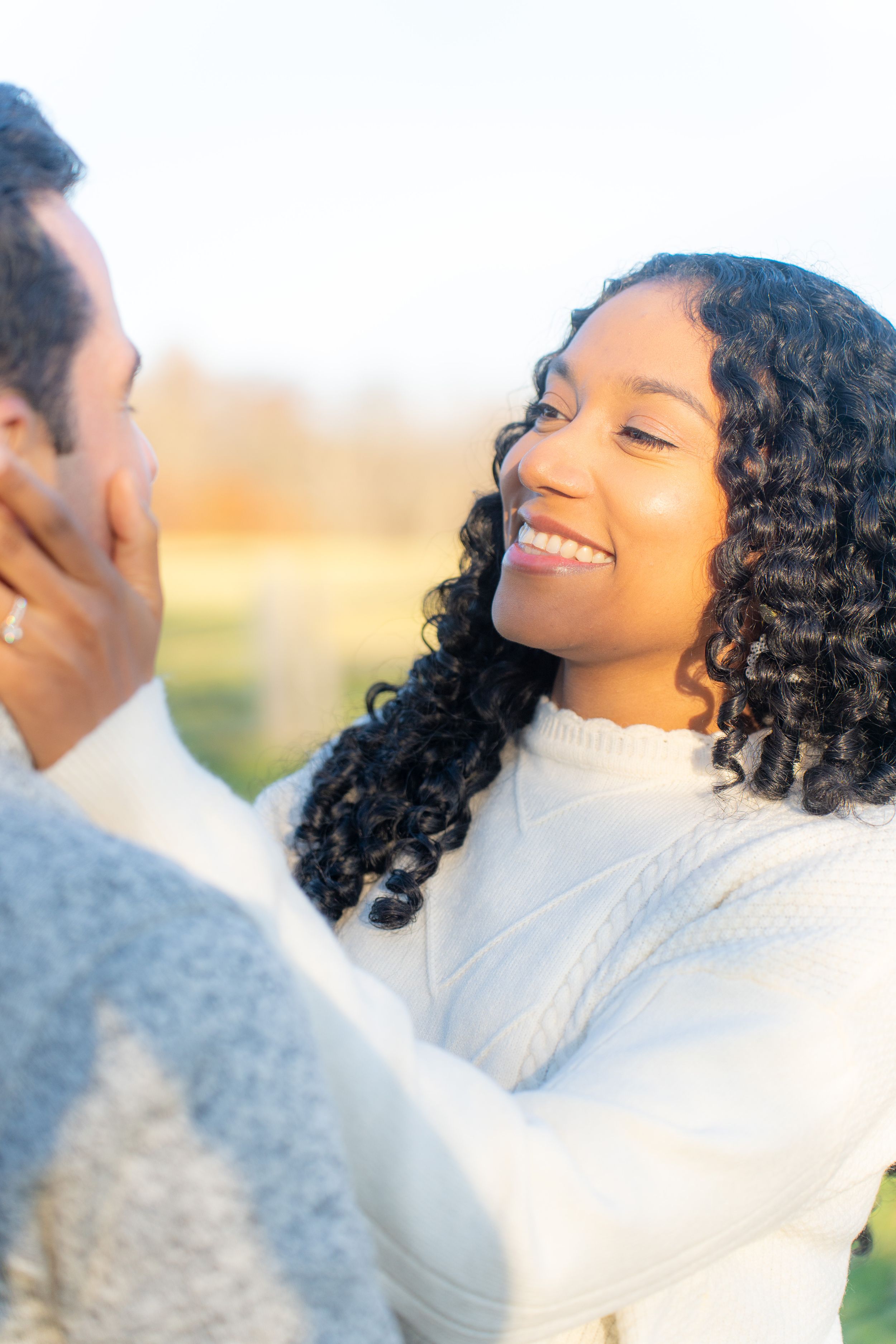 Engagement photo session during golden hour.