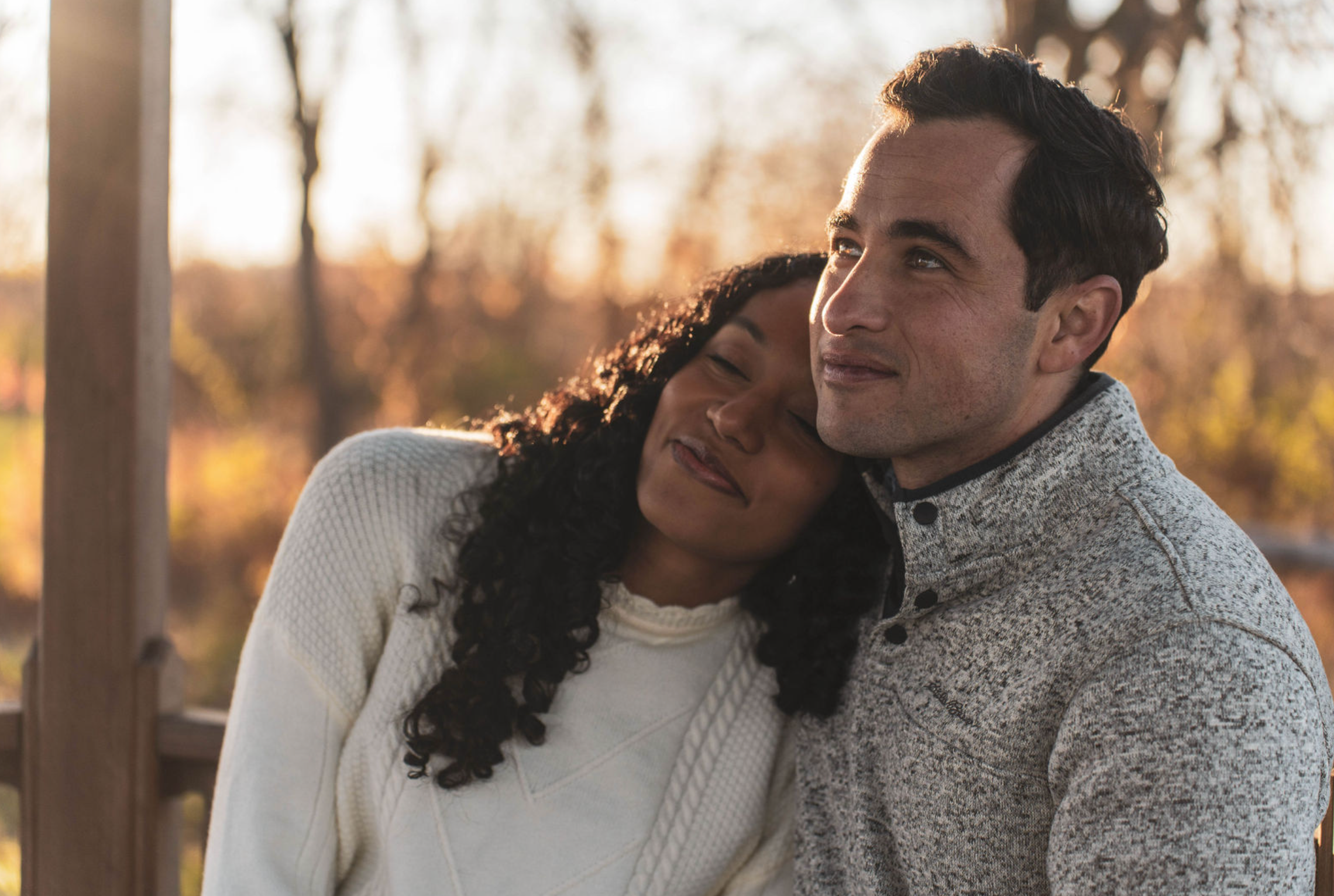 Engagement photo session during golden hour.