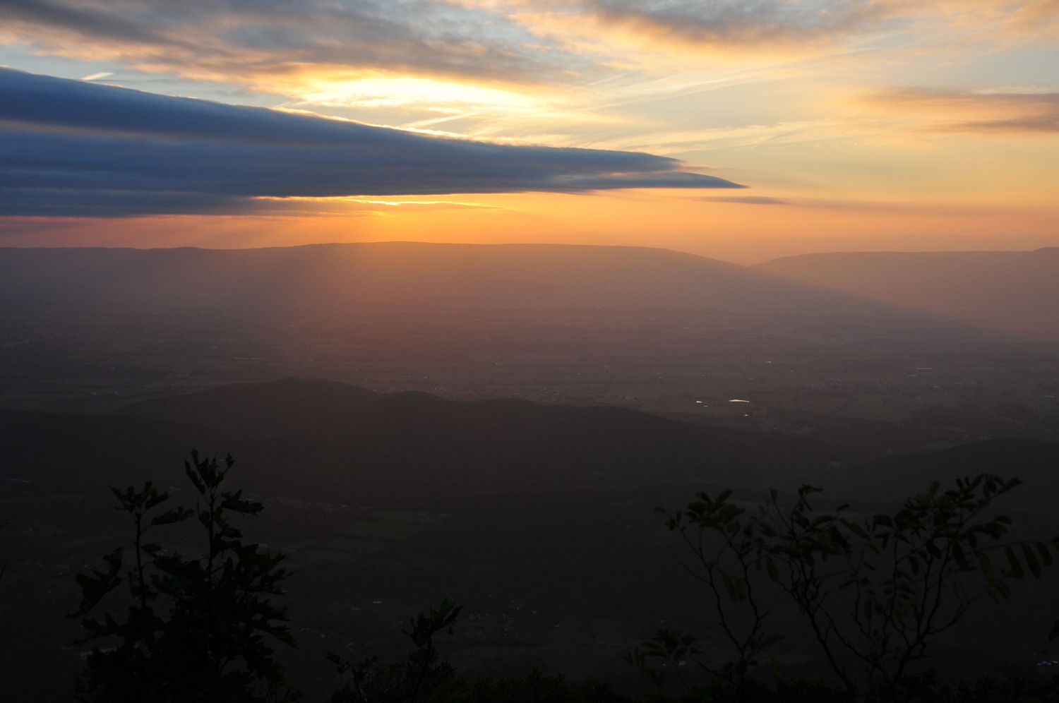 October sunset over New Market Gap Shenandoah Valley