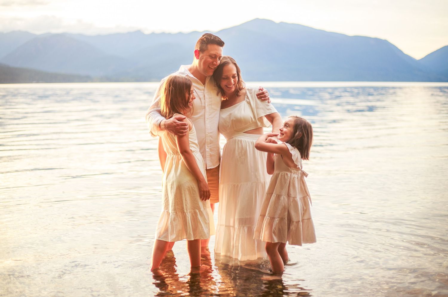 Family enjoying each other during their beach photoshoot on Island County Whidbey Island Washington
