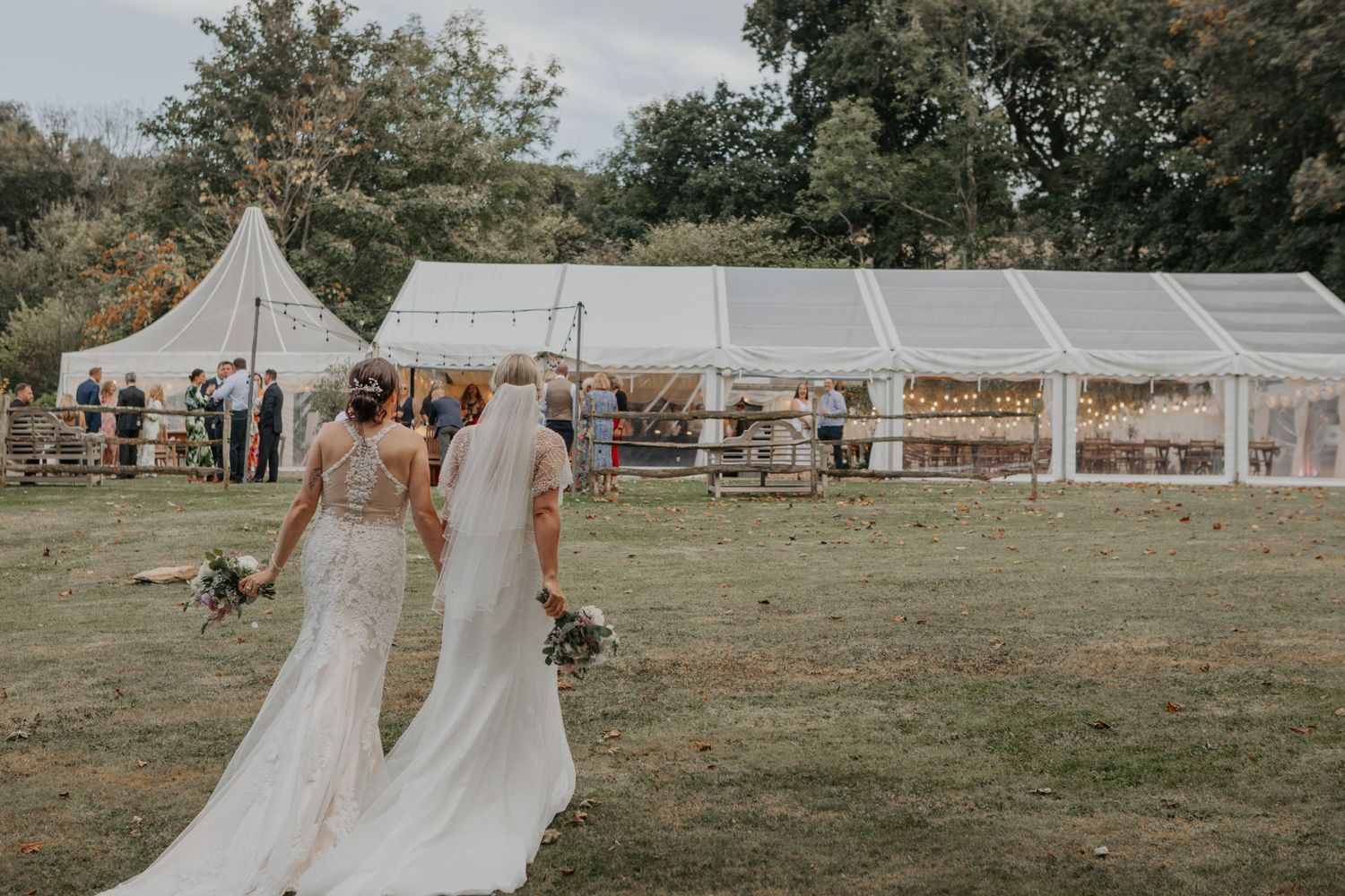 The Barn at Pengelly Wedding by Cornwall Wedding Photographer, Rabbit House Studio Photography. Bride and groom overlooking lake