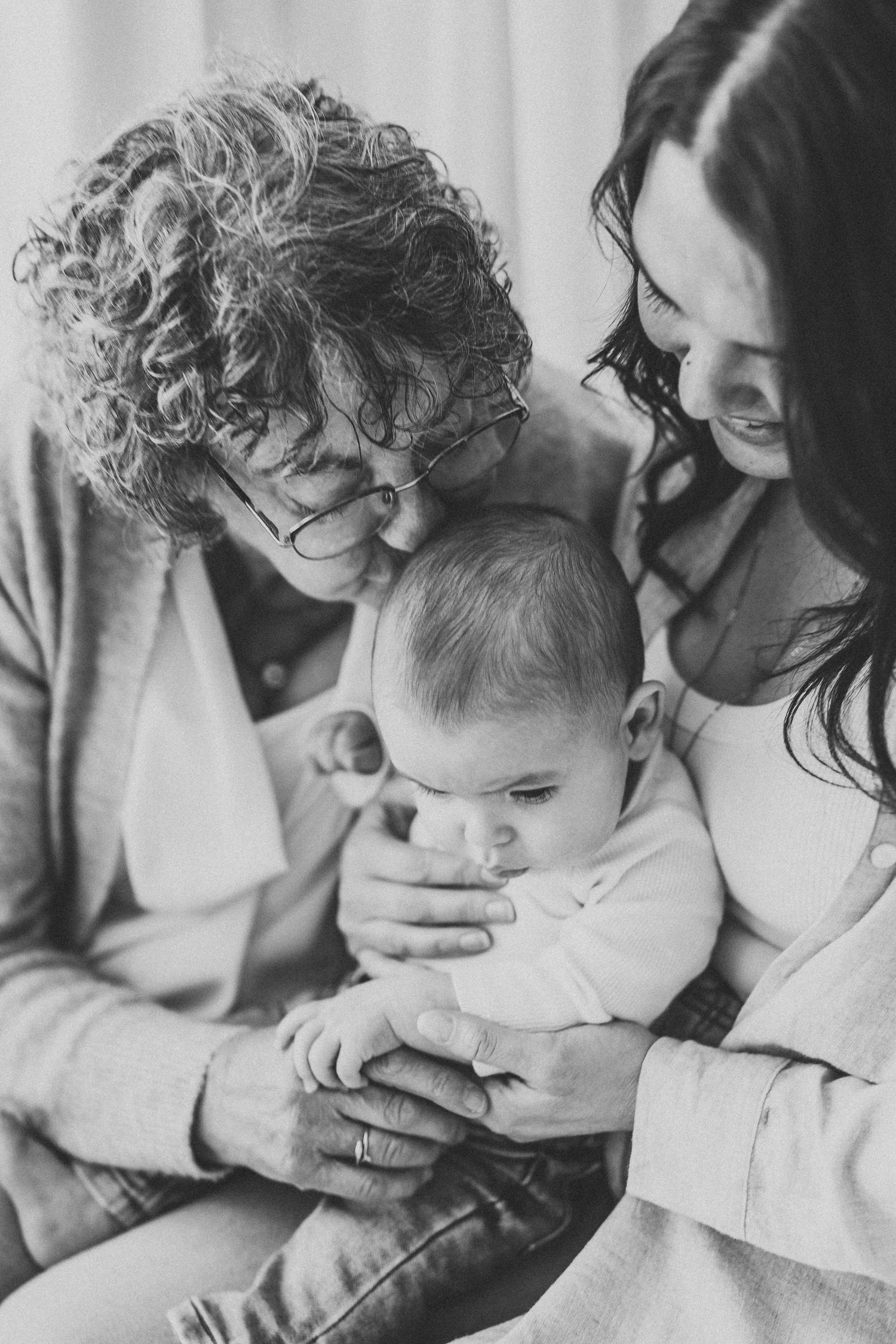 Grandmother and grandchildren photography