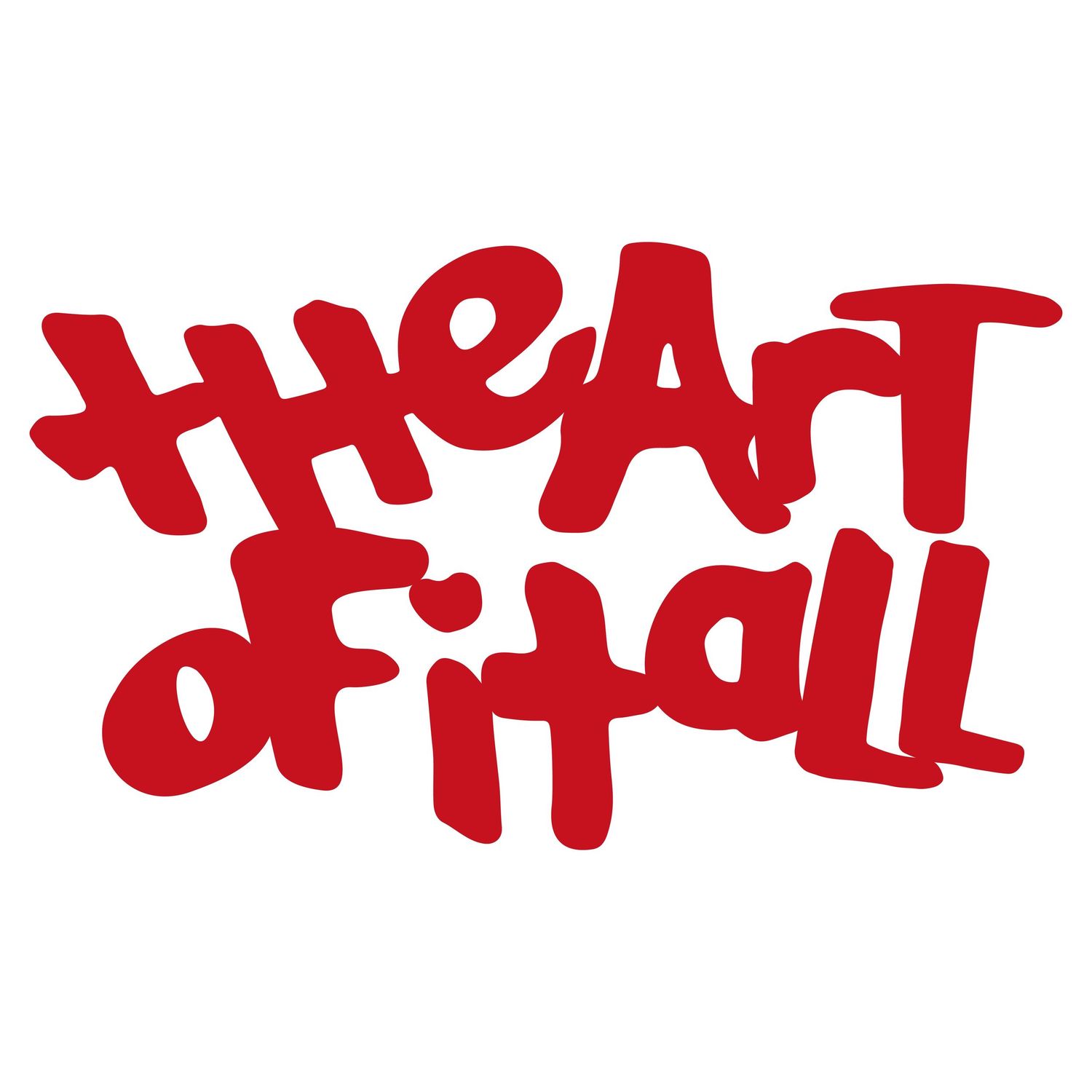Red stylized text saying 'The Art of it all' in a graffiti-inspired design.