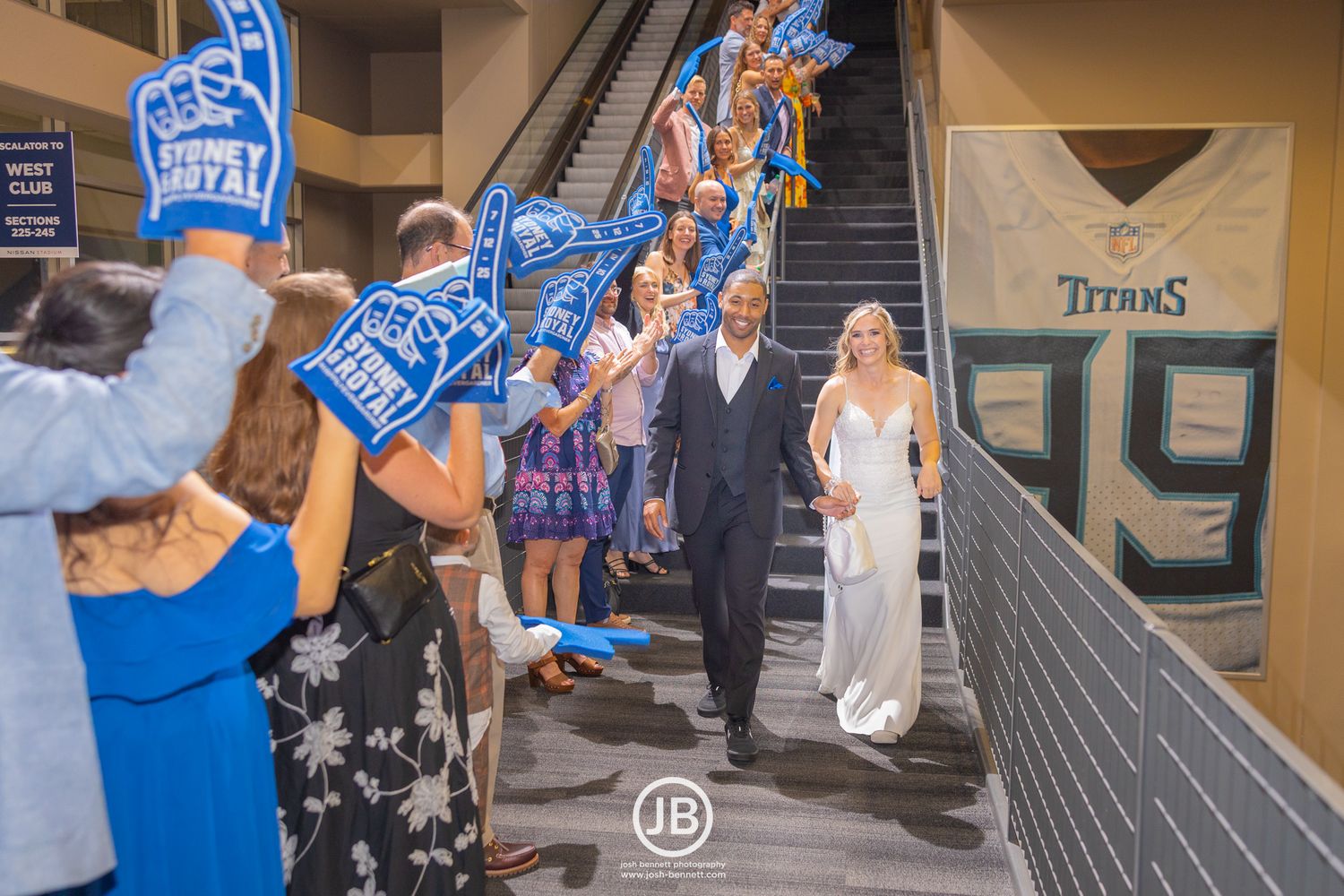 Nissan Stadium Wedding. Exit Shot. By Nashville Wedding Photographer - Josh Bennett Photography