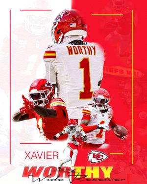 Kansas City Chiefs football player graphics in red and white team colors.