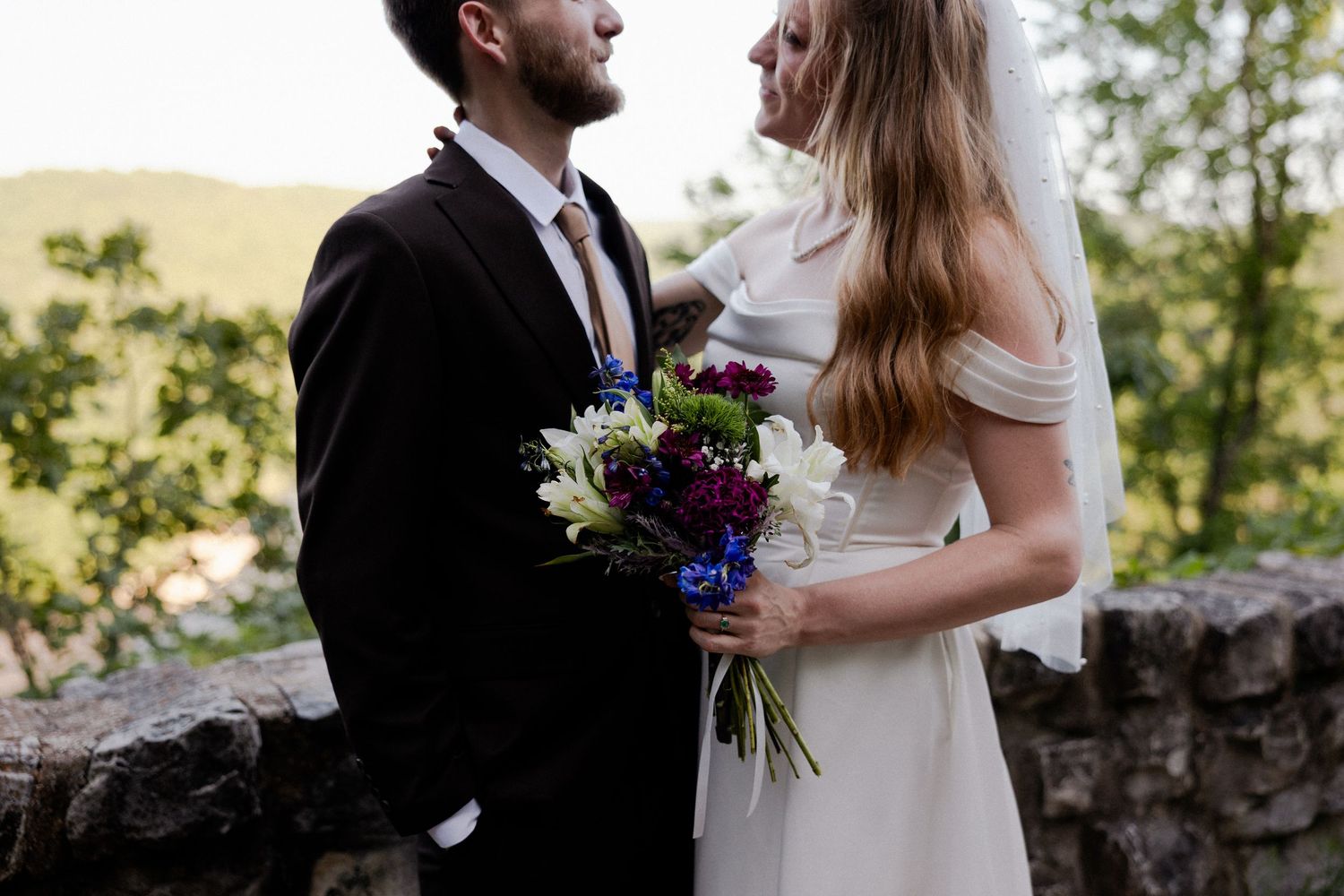 bride and groom, buffalo river elopement