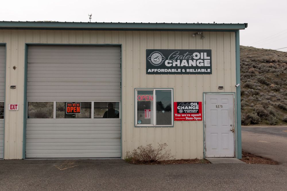 Front of Quick Oil Change business in West Richland Washington captured during branding photo session
