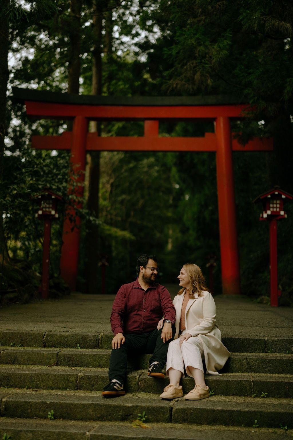 Couple proposal and engagement photography at Lake Ashi Hakone Japan