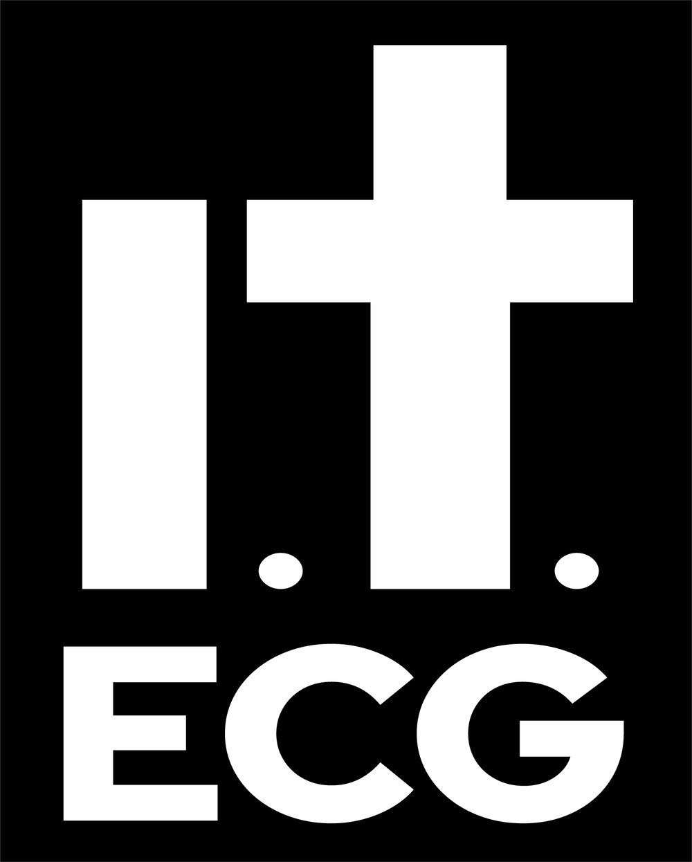 A series of cropped graphical black and white text designs arranged in a horizontal row.