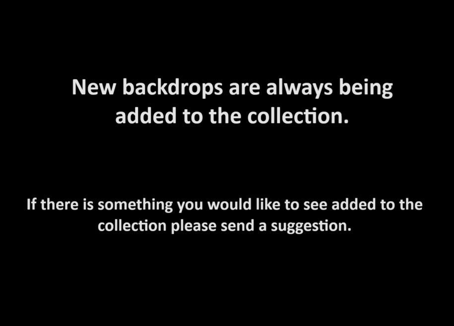 Black background with white text about new backdrop additions.