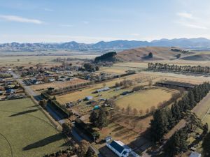 drone photo of Rotherham in rural New Zealand