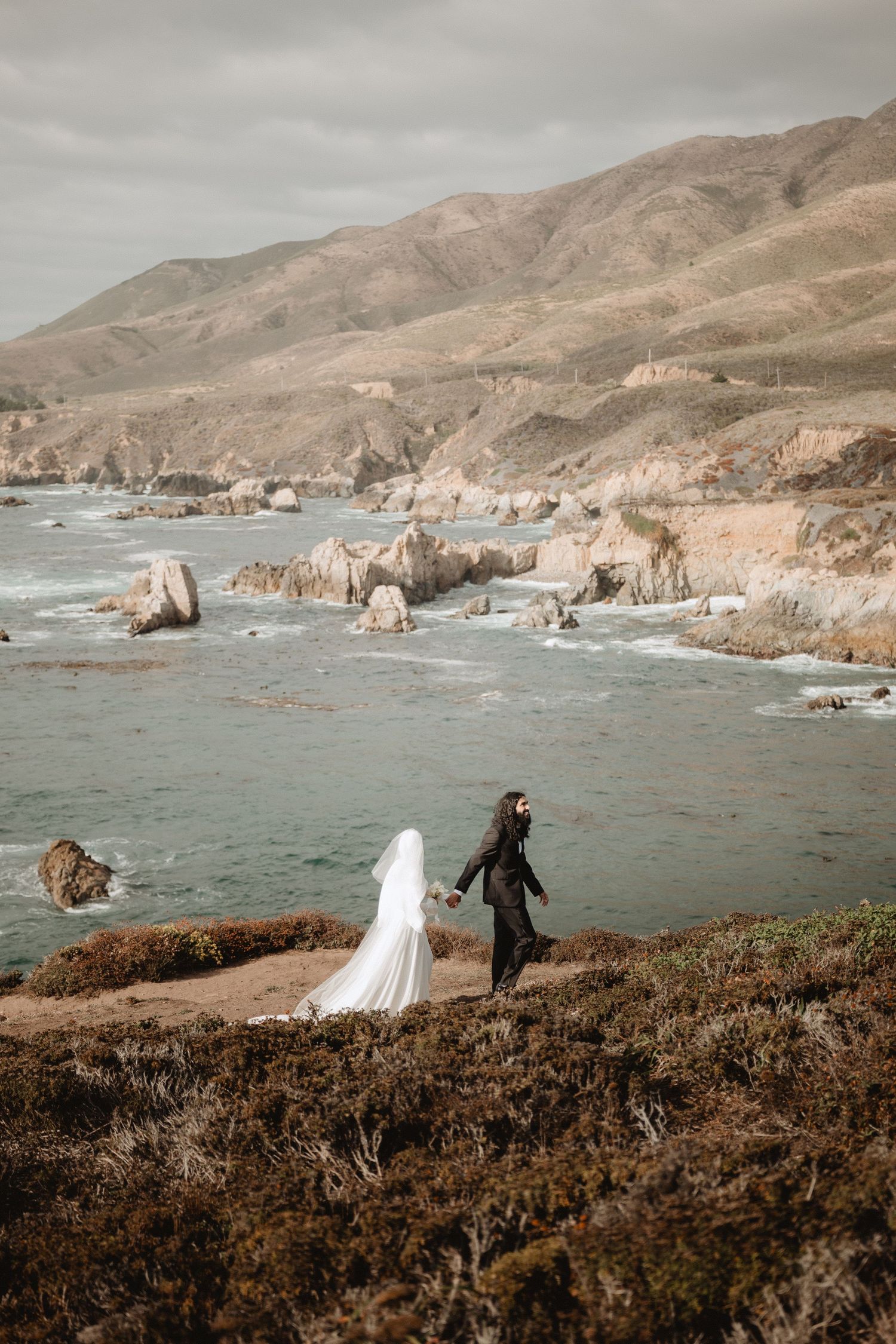 non traditional indian elopement in big sur