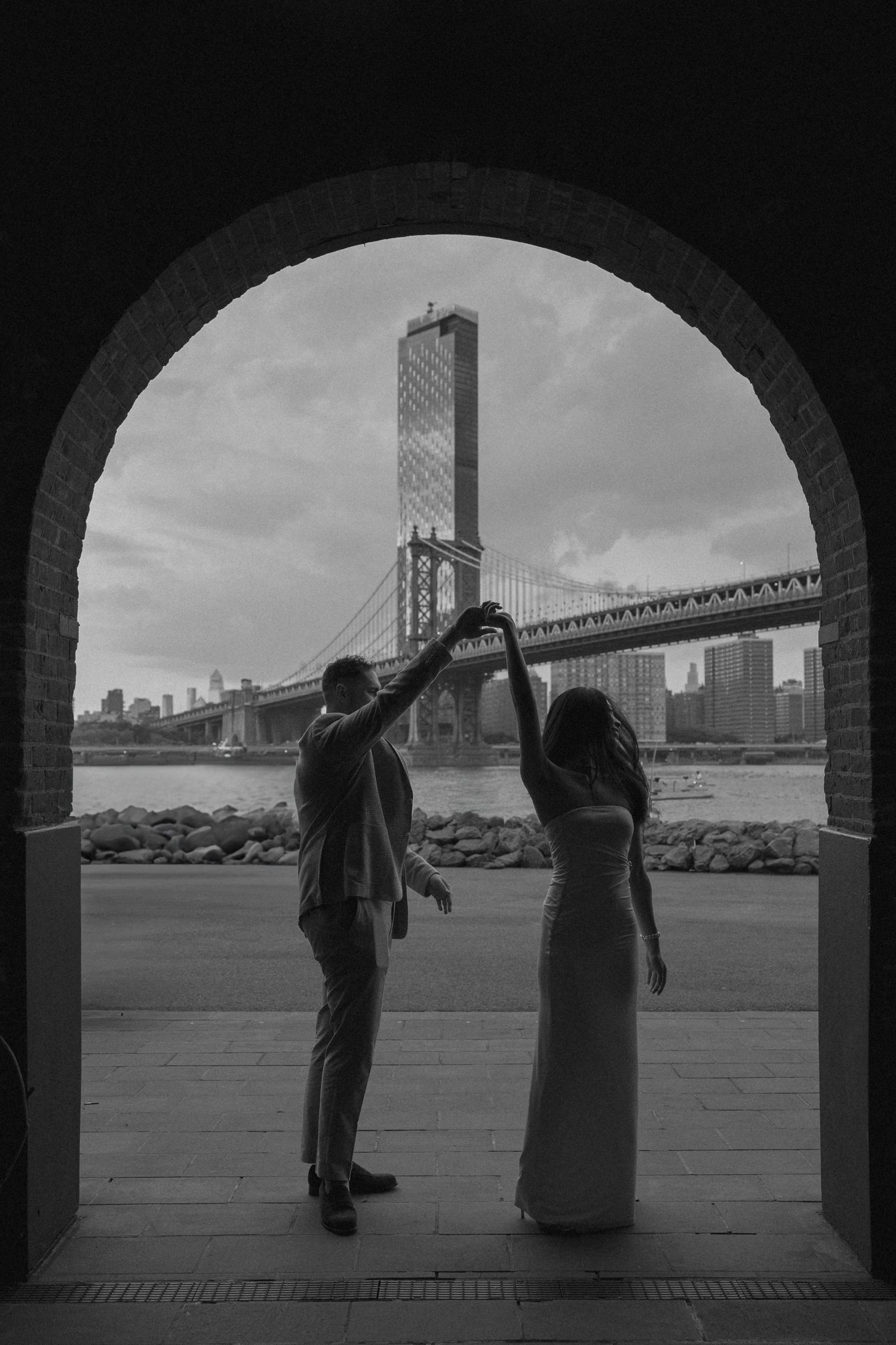 A romantic sequence of photos showing a couple in white sharing tender moments together.