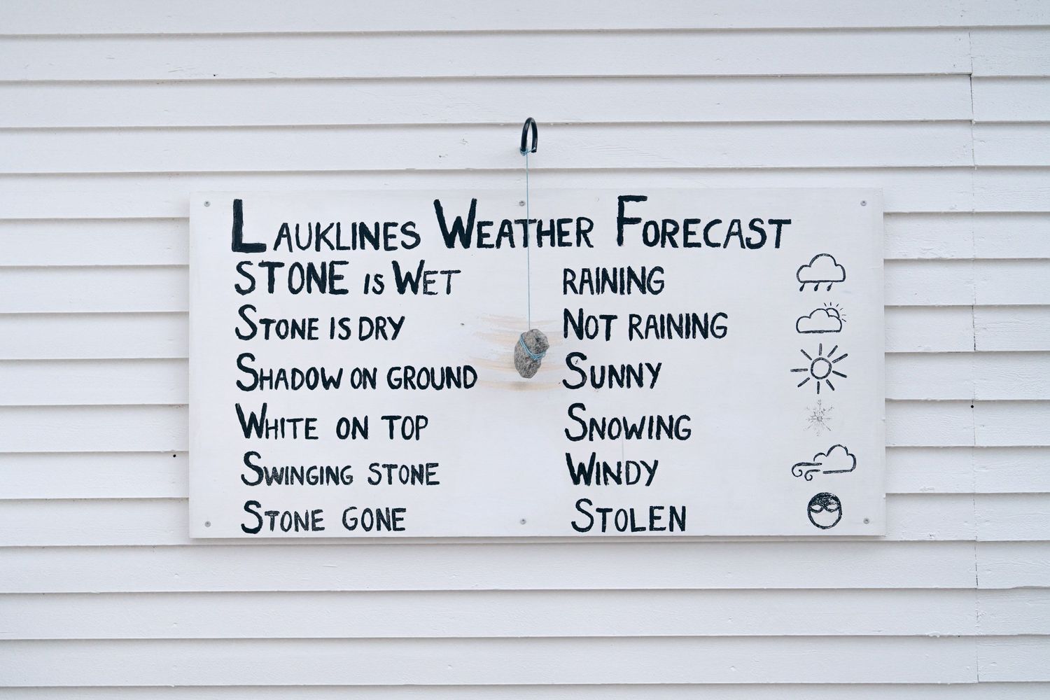 panneau indiquant la météo sur l'accueil du centre de vacances lauklines