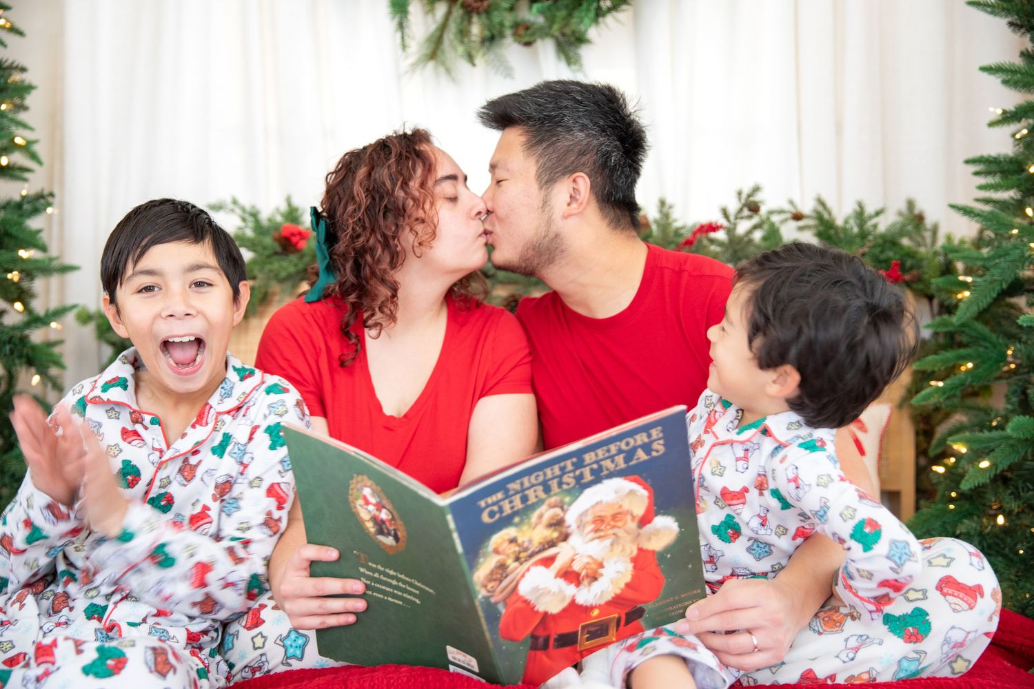 Middletown Christmas mini session featuring Pajama family photos capturing cozy holiday lifestyle portraits and festive at-home memories