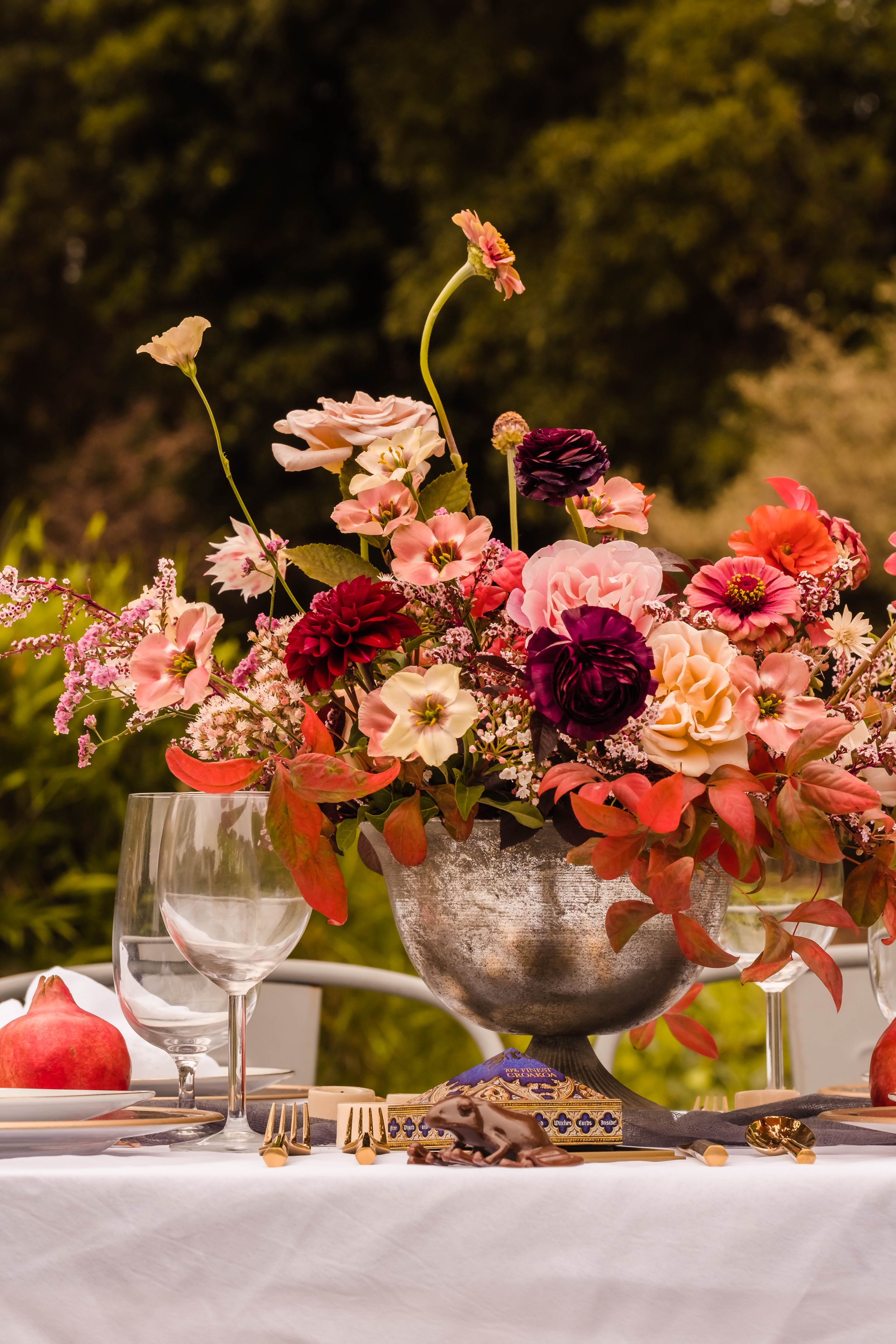 Moody floral bouquet by Mis Florism styled for a Harry Potter themed shoot in San Francisco.