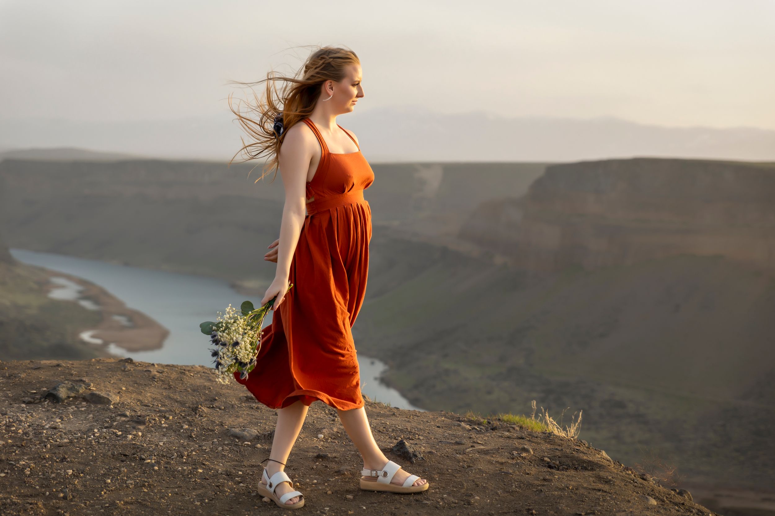 Swan Falls Dam Kuna Idaho girl overlooking the snake river
