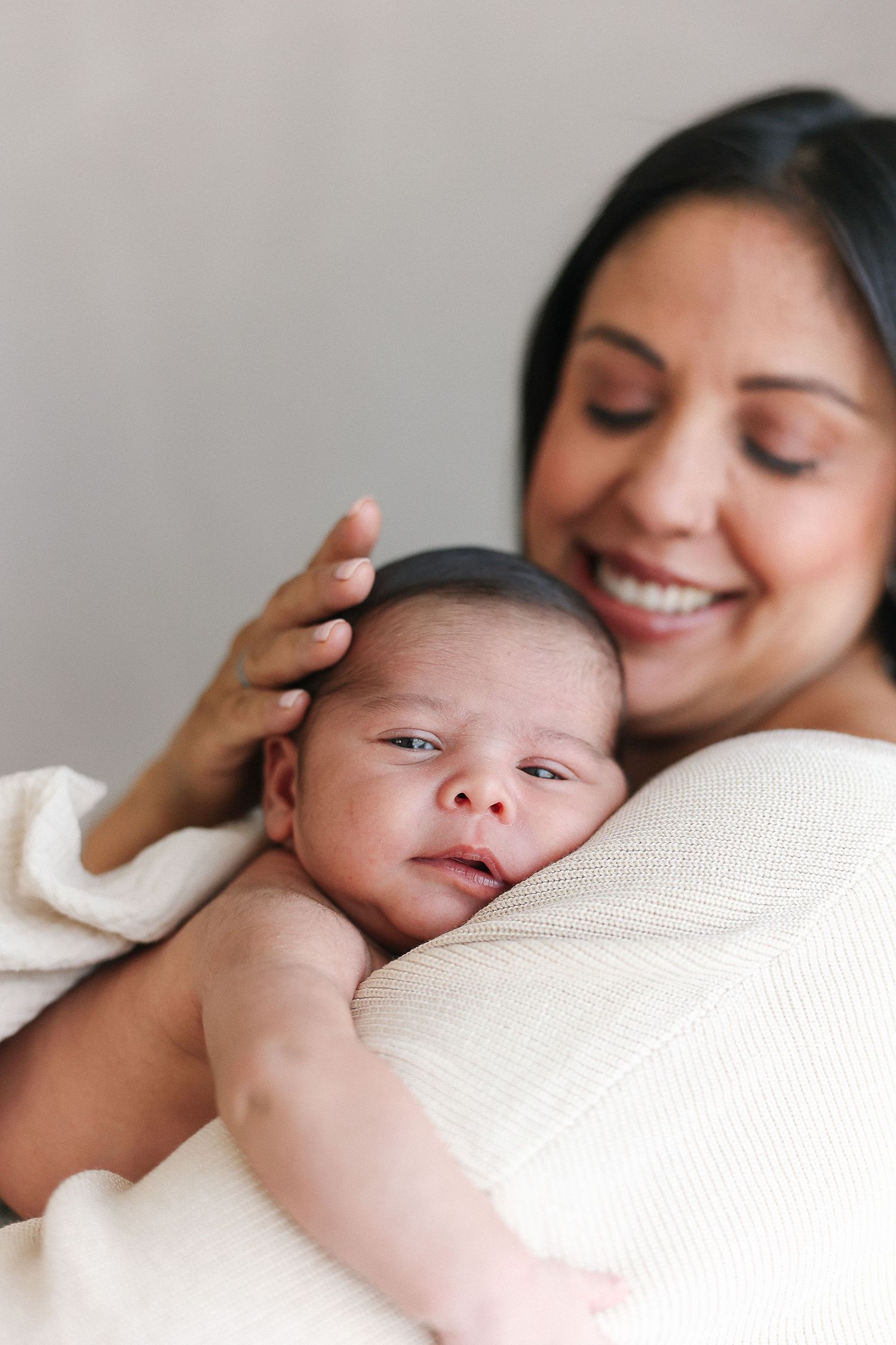Mom and her newborn baby photoshoot at Spark Studios Huntington Beach