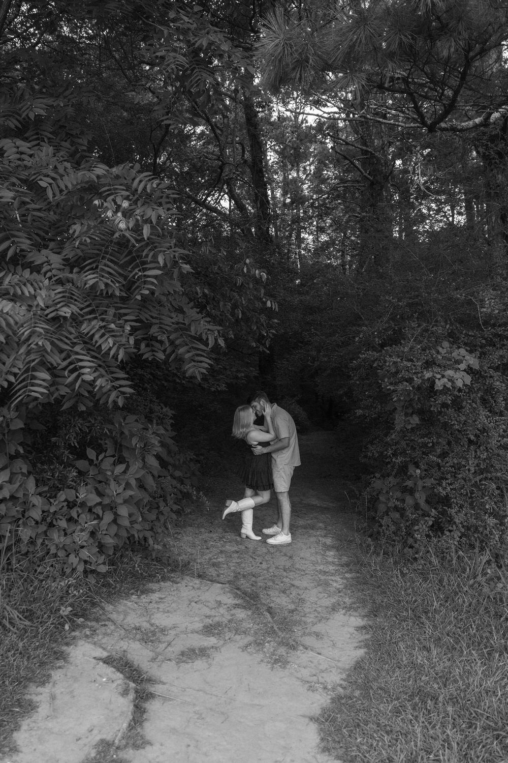 Candid moment of love in the Appalachian Mountains, Blue Ridge GA.