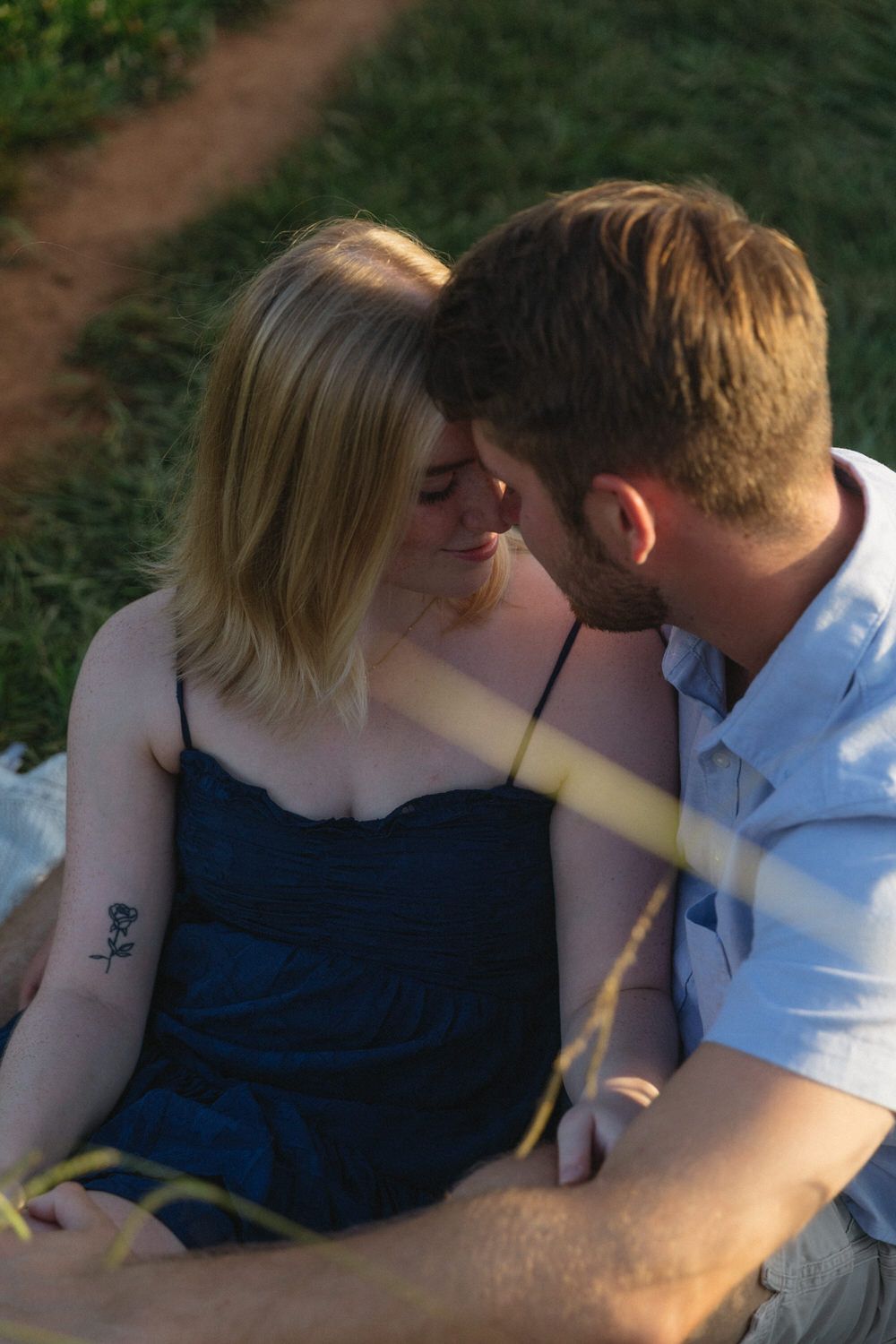 Romantic summertime couples portraits in North Georgia fields.