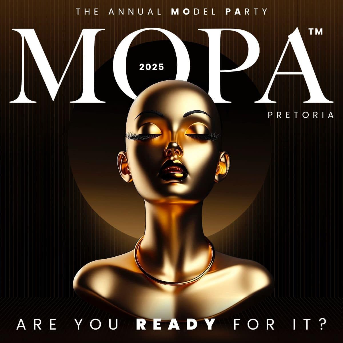 Dramatic gold and black fashion advertisement with artistic lighting showing elegant model silhouettes.