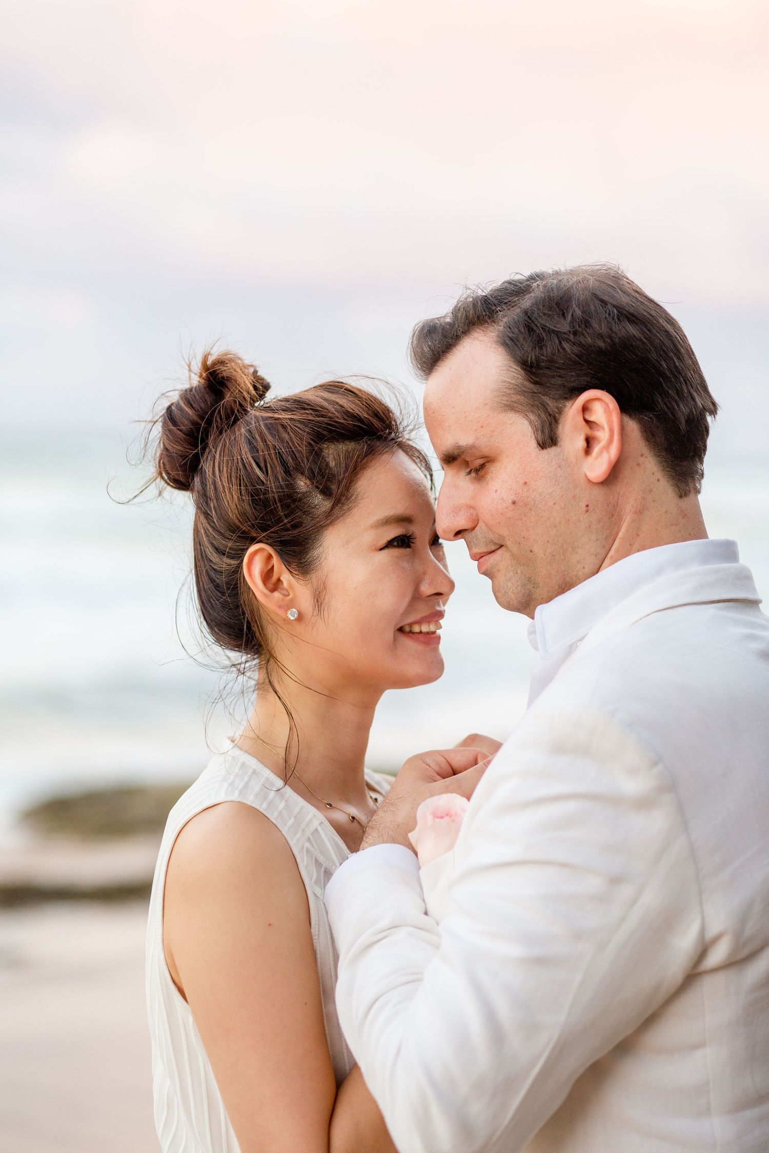 Bride and groom on the beach. Micro wedding in San Juan, Puerto Rico.