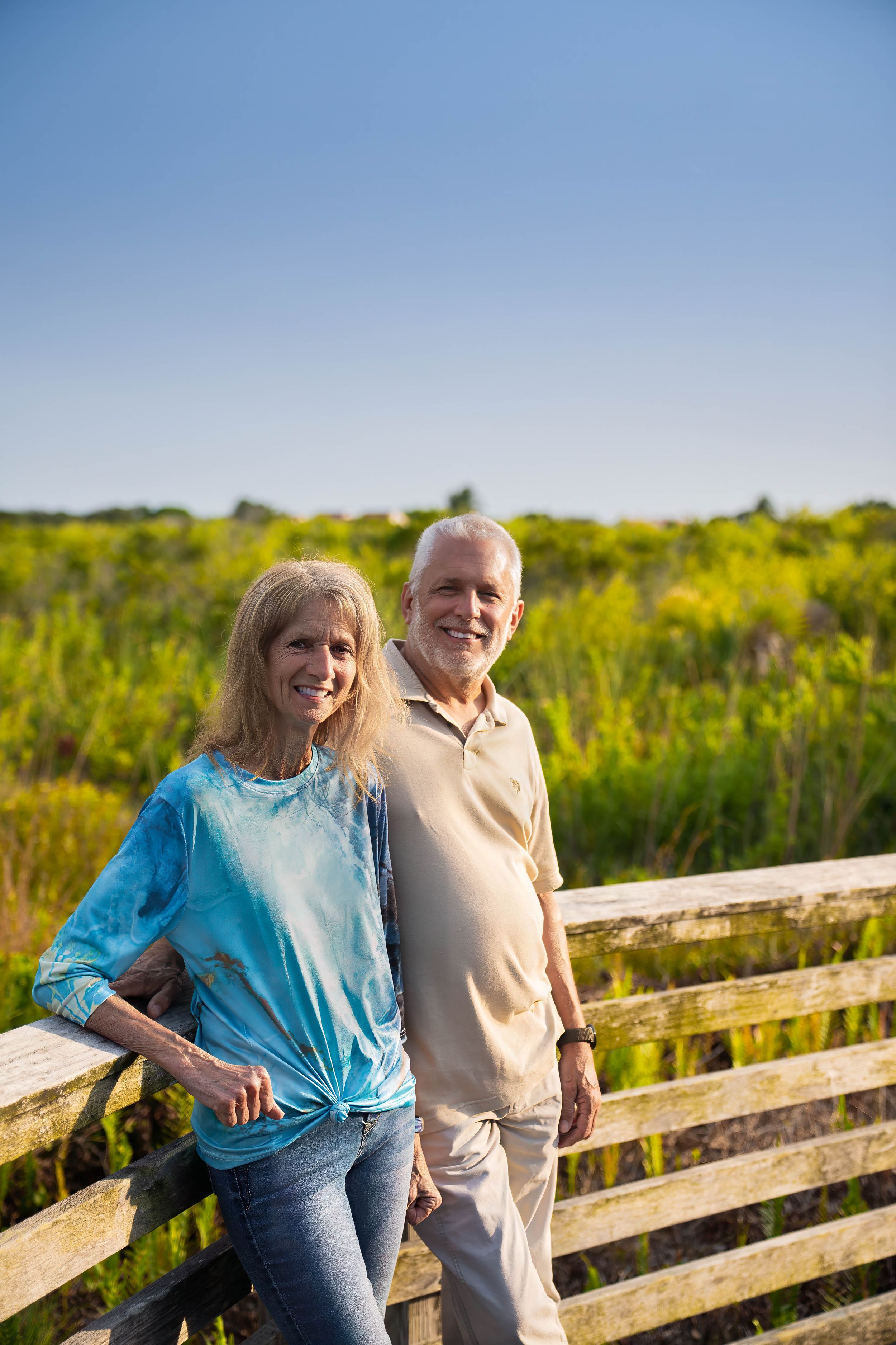Michael & Gina posing together at juno dunes natural area in juno beach, florida