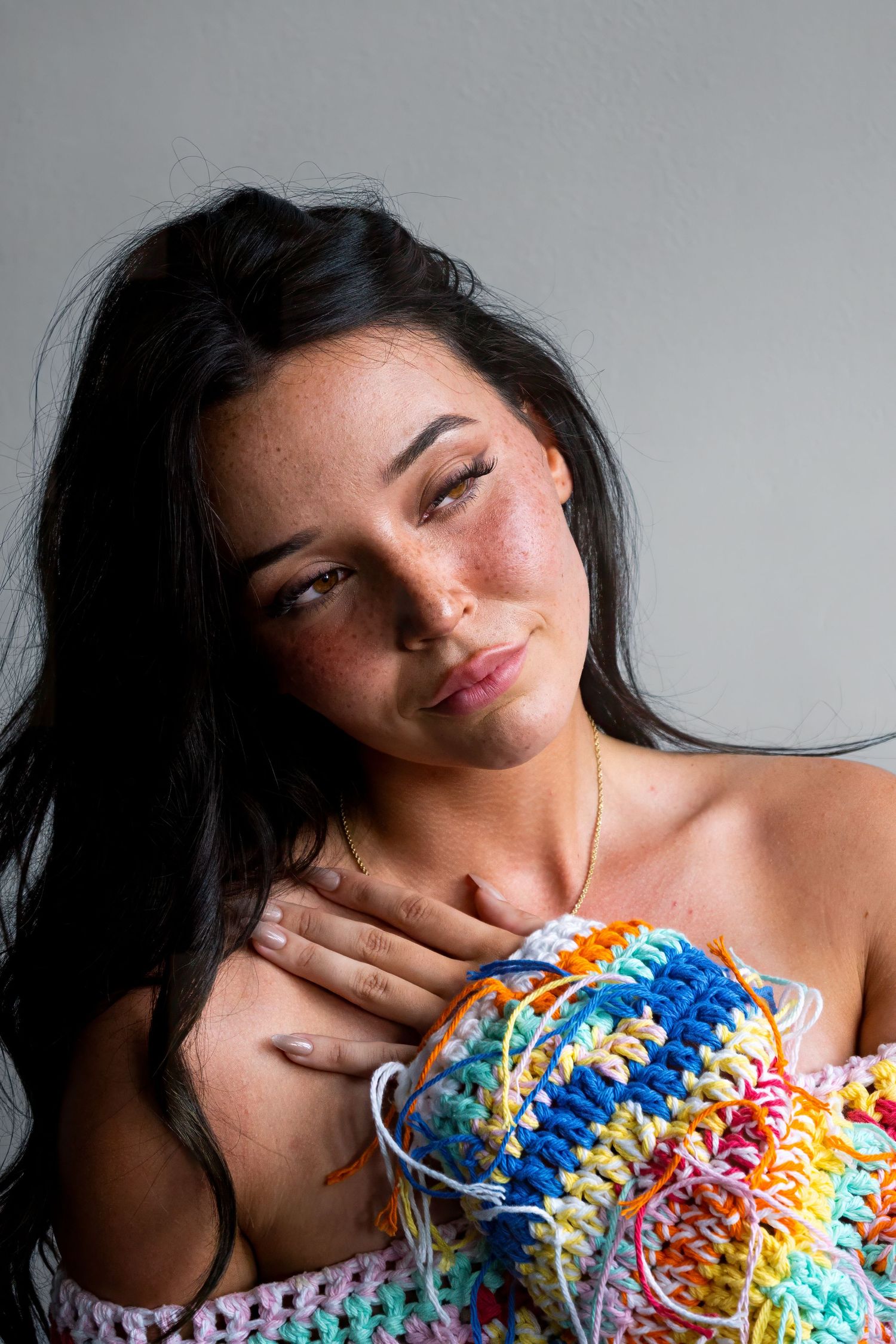 Tori Sloan Stevens, a beautiful model, posing at Preston Luke's Nikon-hosted portrait photography workshop.