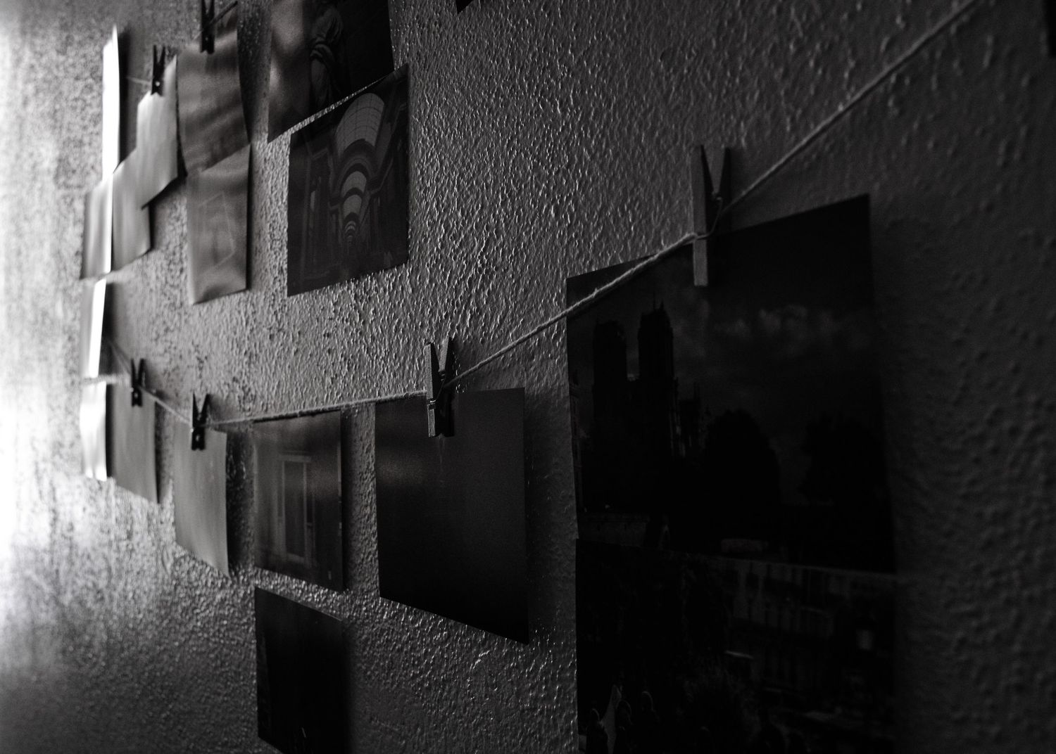 Clothes pins and photo prints