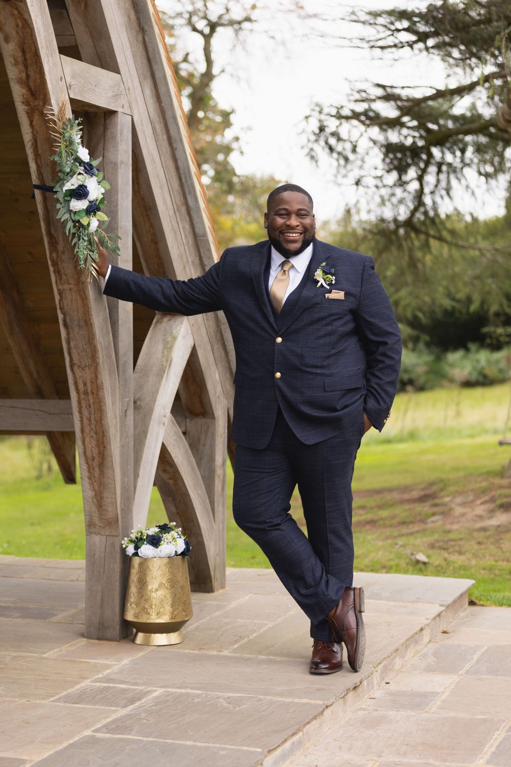 Groom awaiting his bride, Highley Manor