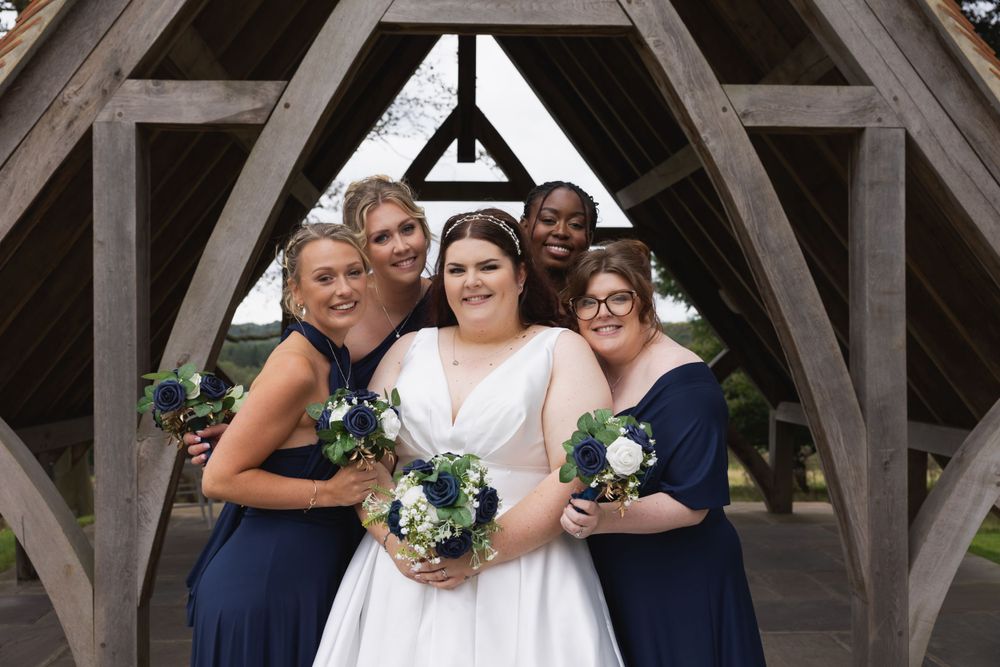 Bride with bridesmaids Highley Manor